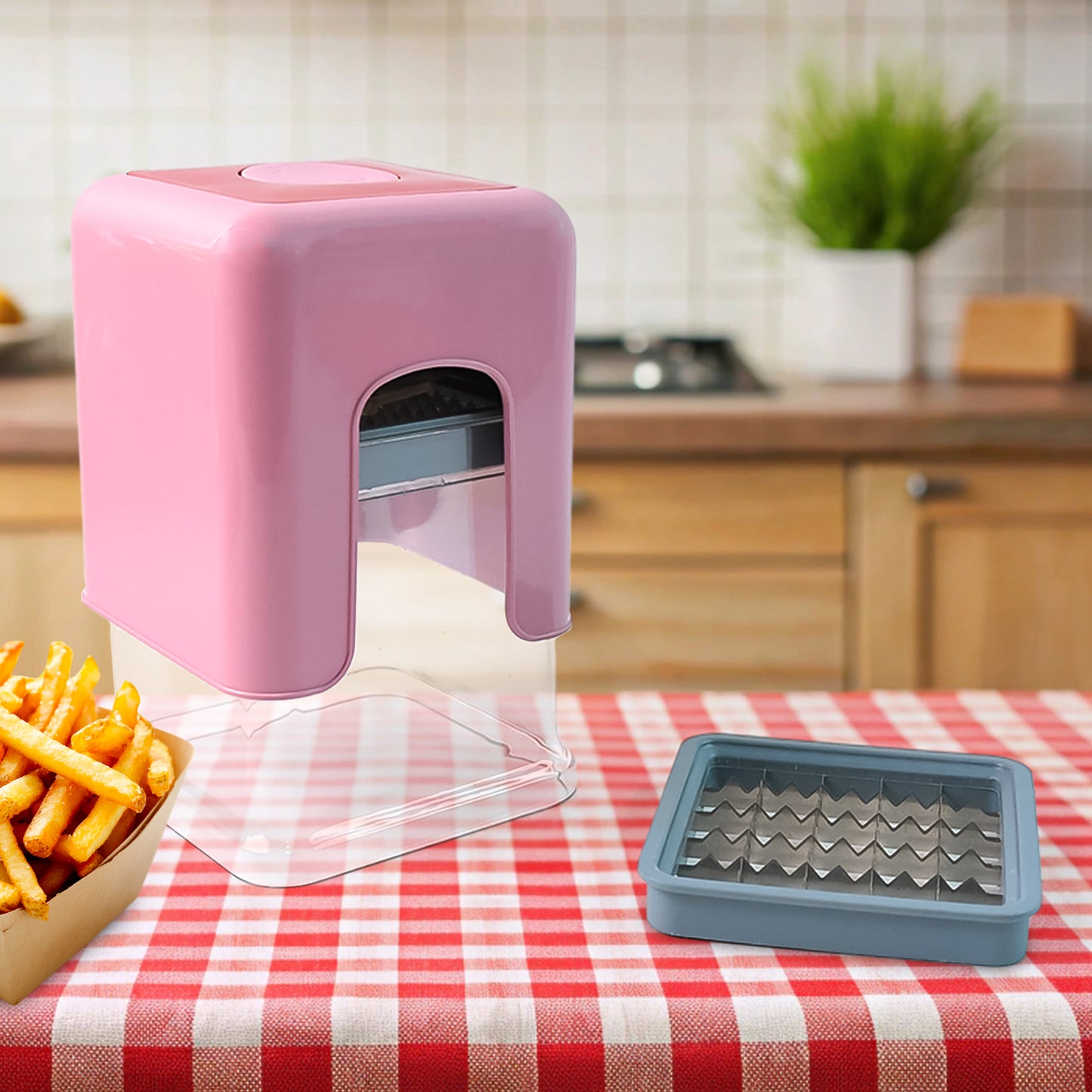 Apexheavy Duty Potato Chipser Vegetable Chopper With Dual Blade Set