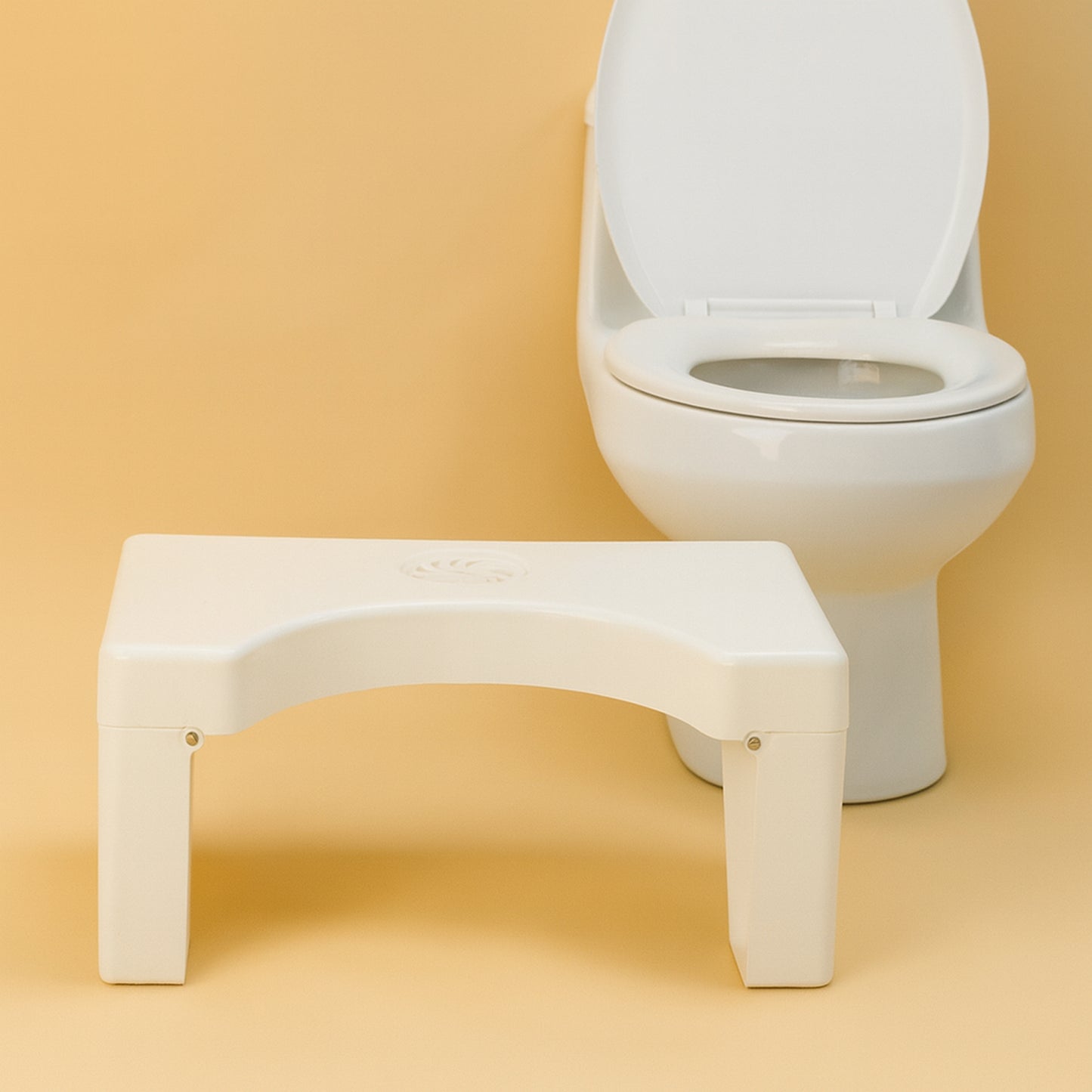 Plastic Non-Slip Folding Toilet Squat Stool - White Color