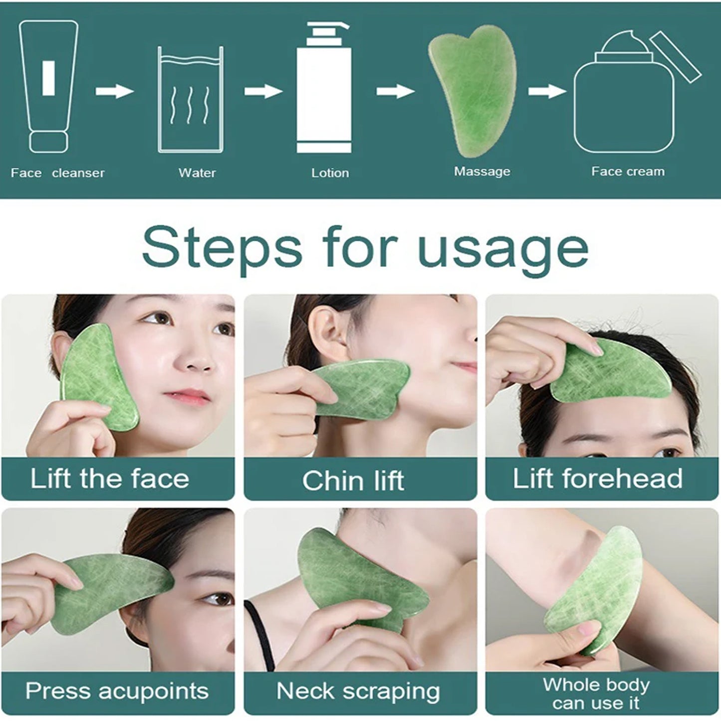 Gua Sha Stone And Anti Aging Jade Roller Massager For Face Massage Natural Face Skincare Massager Face Roller Massager For Women Face Shaper Jade Roller And Gua Sha Set For Glowing Skin