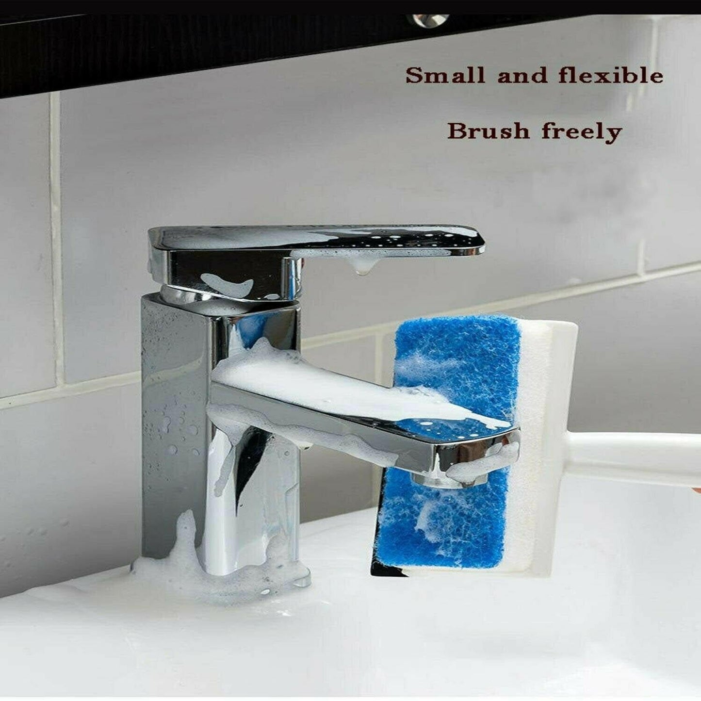 2 In 1 Glass Wiper Cleaning Brush Mirror Grout Tile Cleaner Washing Pot Brush Double-Sided Glass Wipe Bathroom Wiper Window Glass Wiper