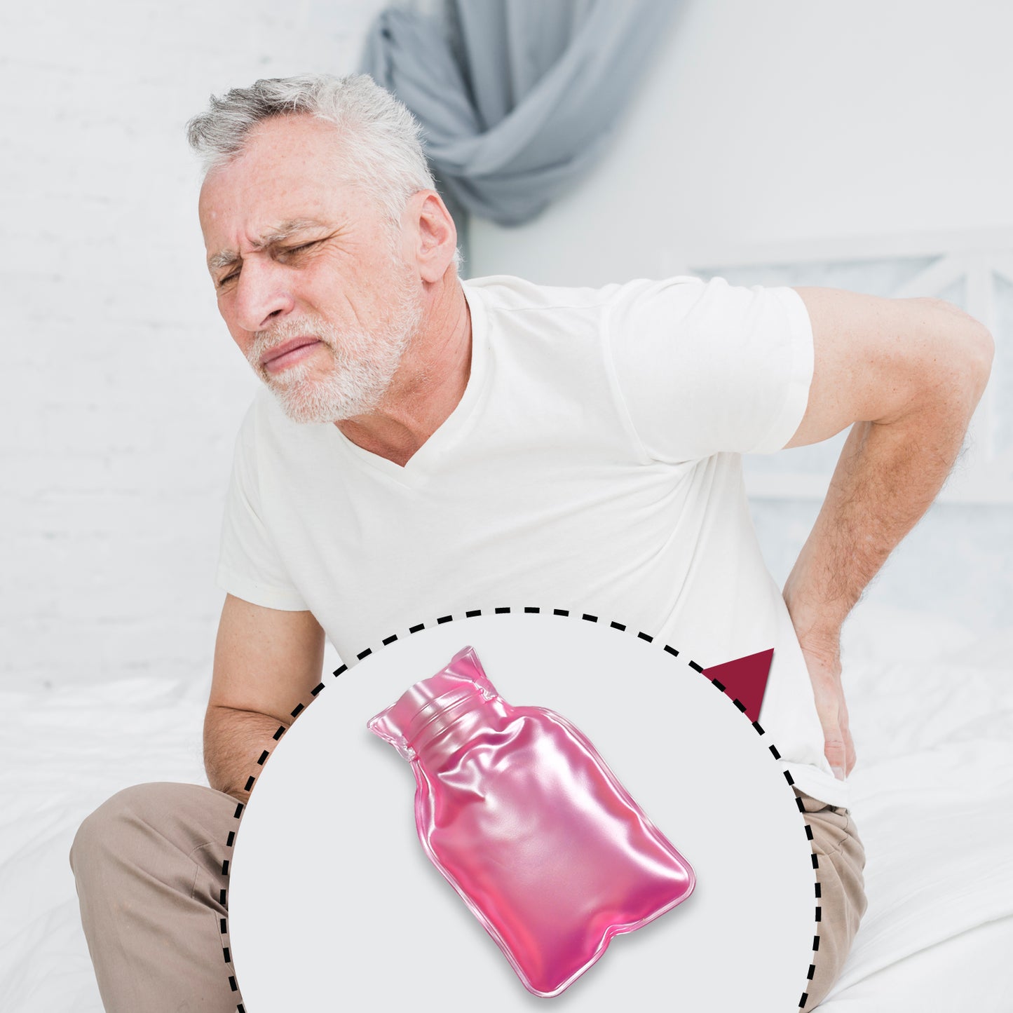 Simple Pink Small Hot Water Bag With Cover For Pain Relief Neck Shoulder Pain And Hand Feet Warmer Menstrual Cramps.
