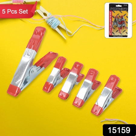 Metalspring Clamps Heavy Duty Spring Metal Clips Clamp (5 Pcs Set)