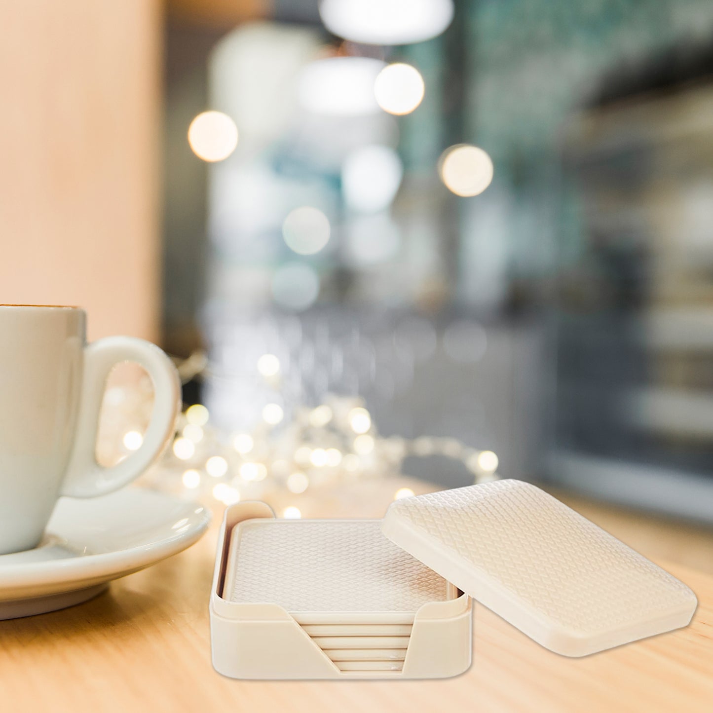 Ganesh Premium Square Coasters With Storage Box (6 Pc Set)