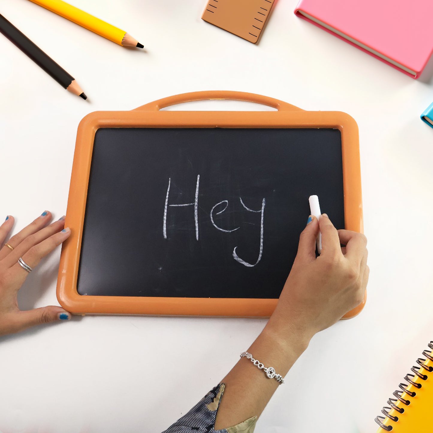 2-In-1 Double-Sided Write And Wipe Educational Drawing Board For Kids (1 Set)
