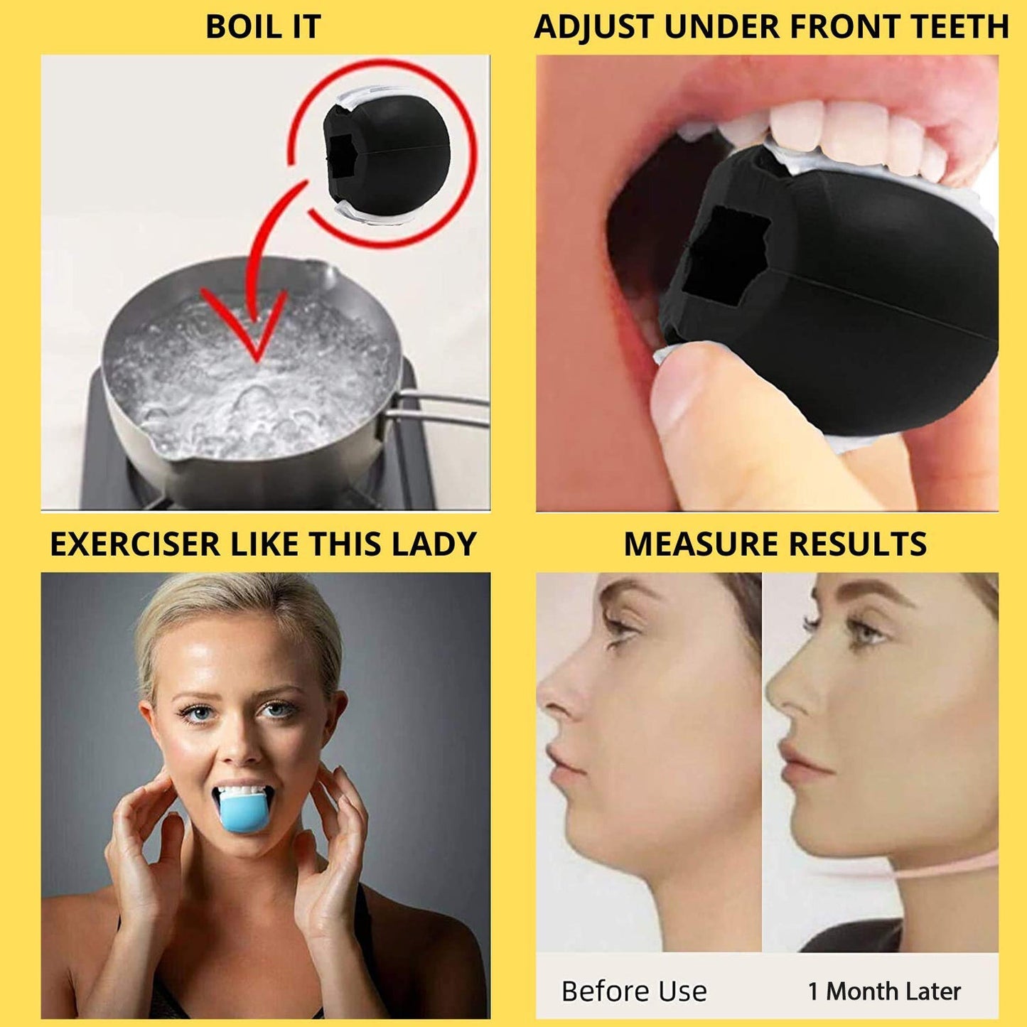 Cn Blk Jaw Exerciser Used To Gain Sharp And Chiselled Jawline Easily And Fast.