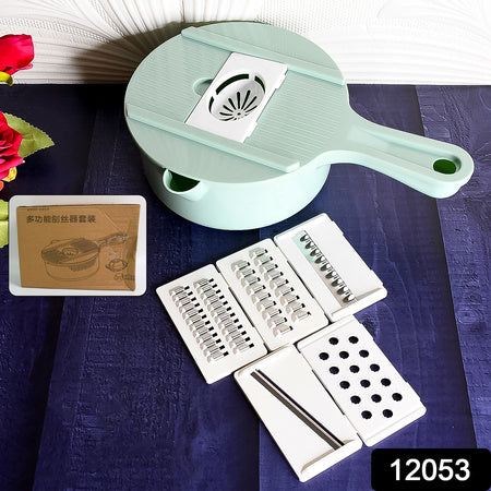 Vegetable Choppers With Drain Basket 6 In 1 Vegetable Slicer Blades (1 Set)