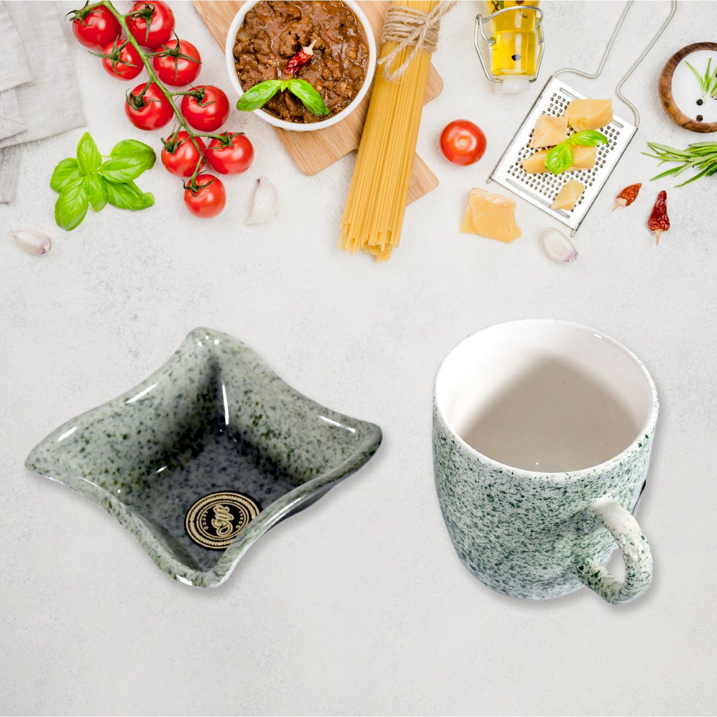 Festo Ceramic Tea Cups Mug Set Including Snacks Serving Bowl Milk Cup Coffee Cup Tea Cup Breakfast Cup Drinking Mug Or Outdoor For Household Gift For Birthday Wedding Party (4 Pcs Set)