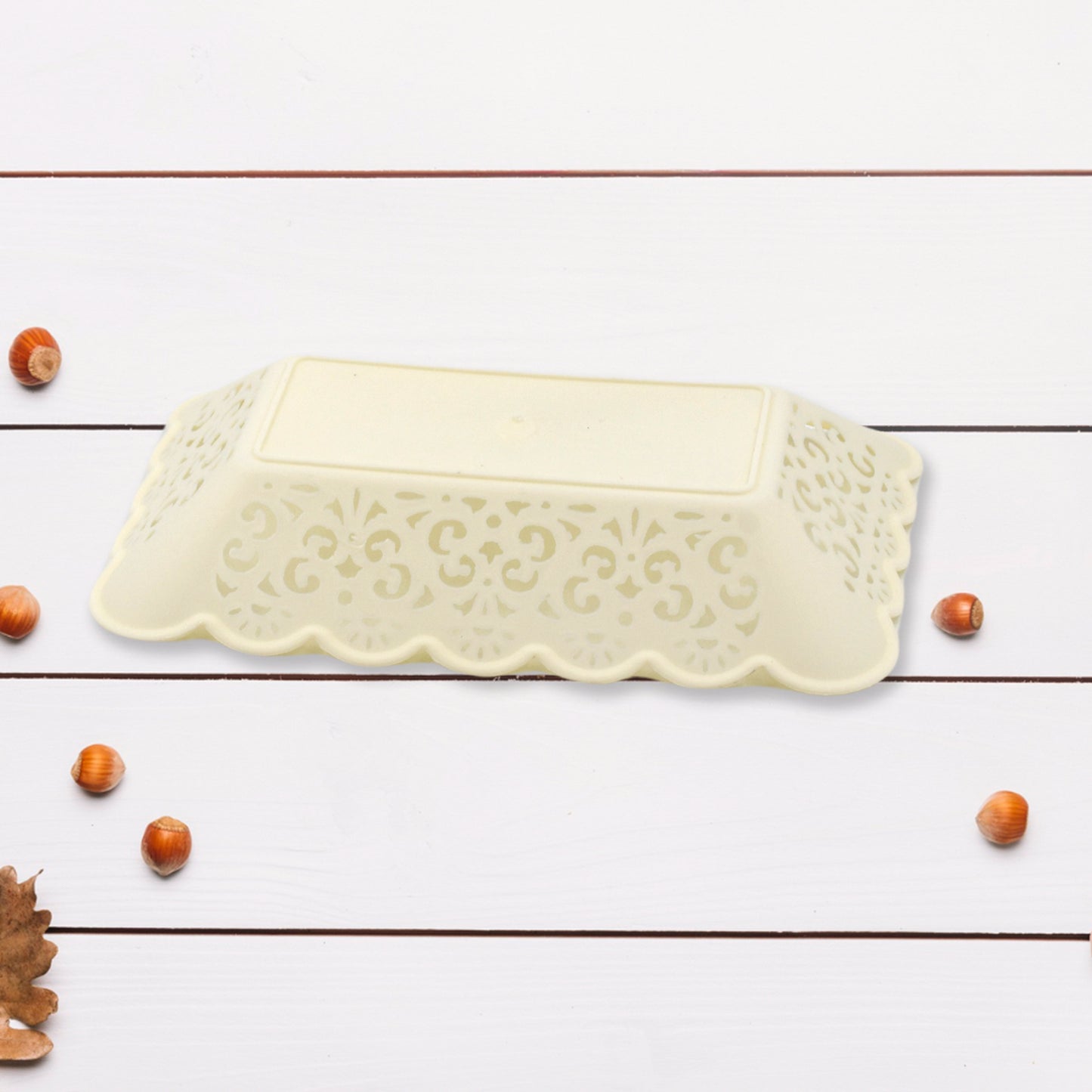 Rectangle Plastic Dinner Plate Snacks Breakfast Restaurant Serving Trays Home School Coffee Hotel Kitchen Office (8 Pcs Set)