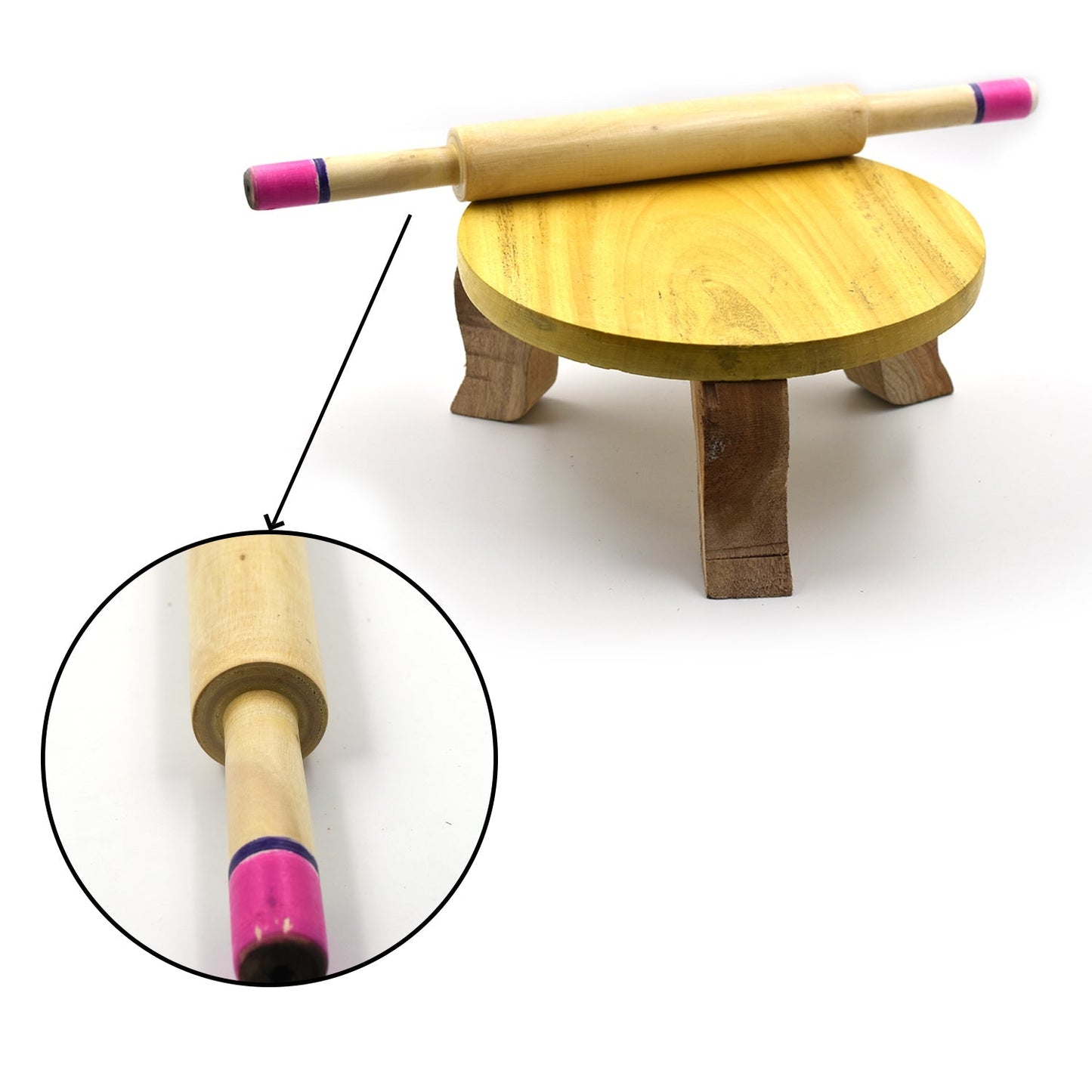 Wooden Belan Used For Home Purposes Including Making Rotis Etc. (Belan Only)
