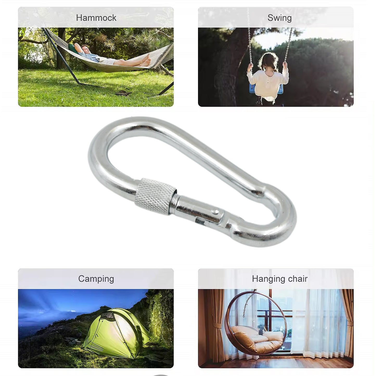 Snaphook With Screw-Stainless Steel Snap Hook Clip Heavy Duty Carabiner Clip (10100 Mm 1 Pc)