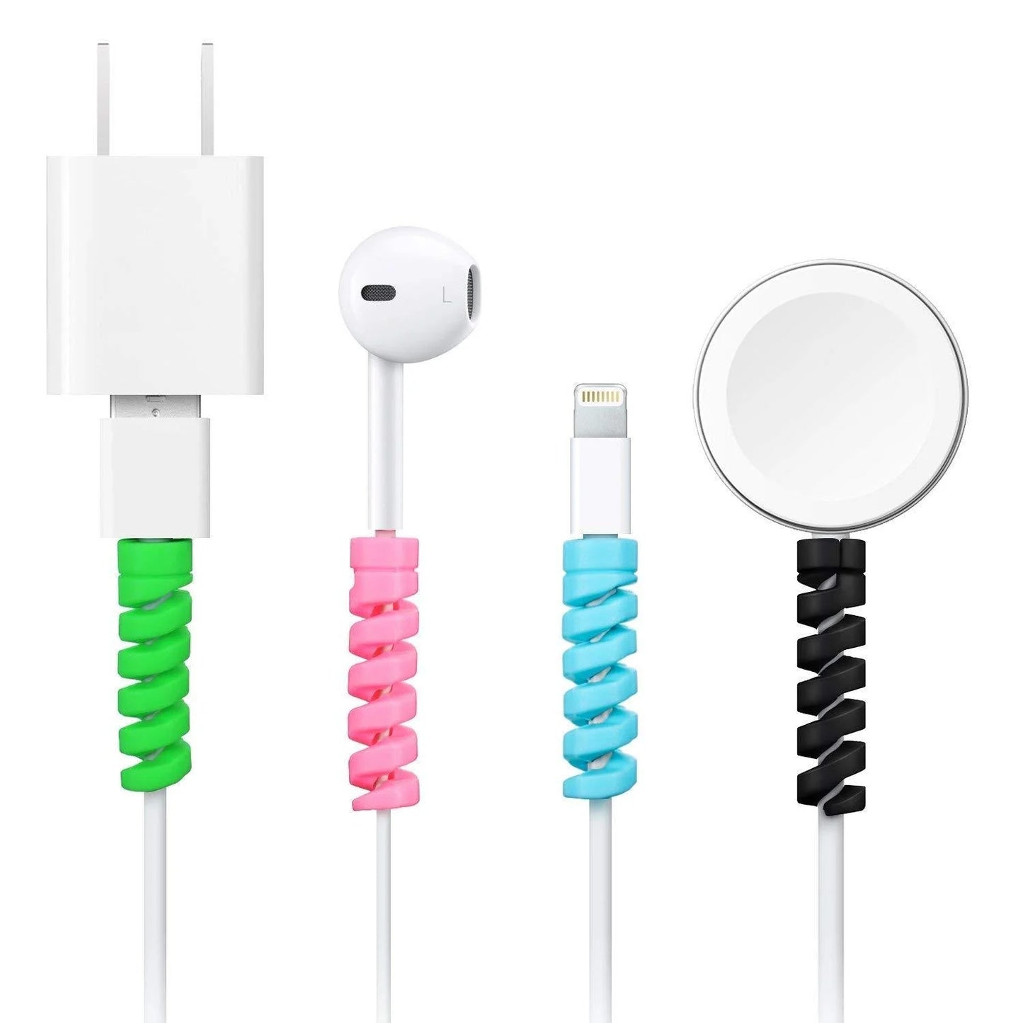 Spiral Charger Cable Protector Data Cable Saver Charging Cords Protective For All Universal Earphone Cable Cover (Pack Of 10)