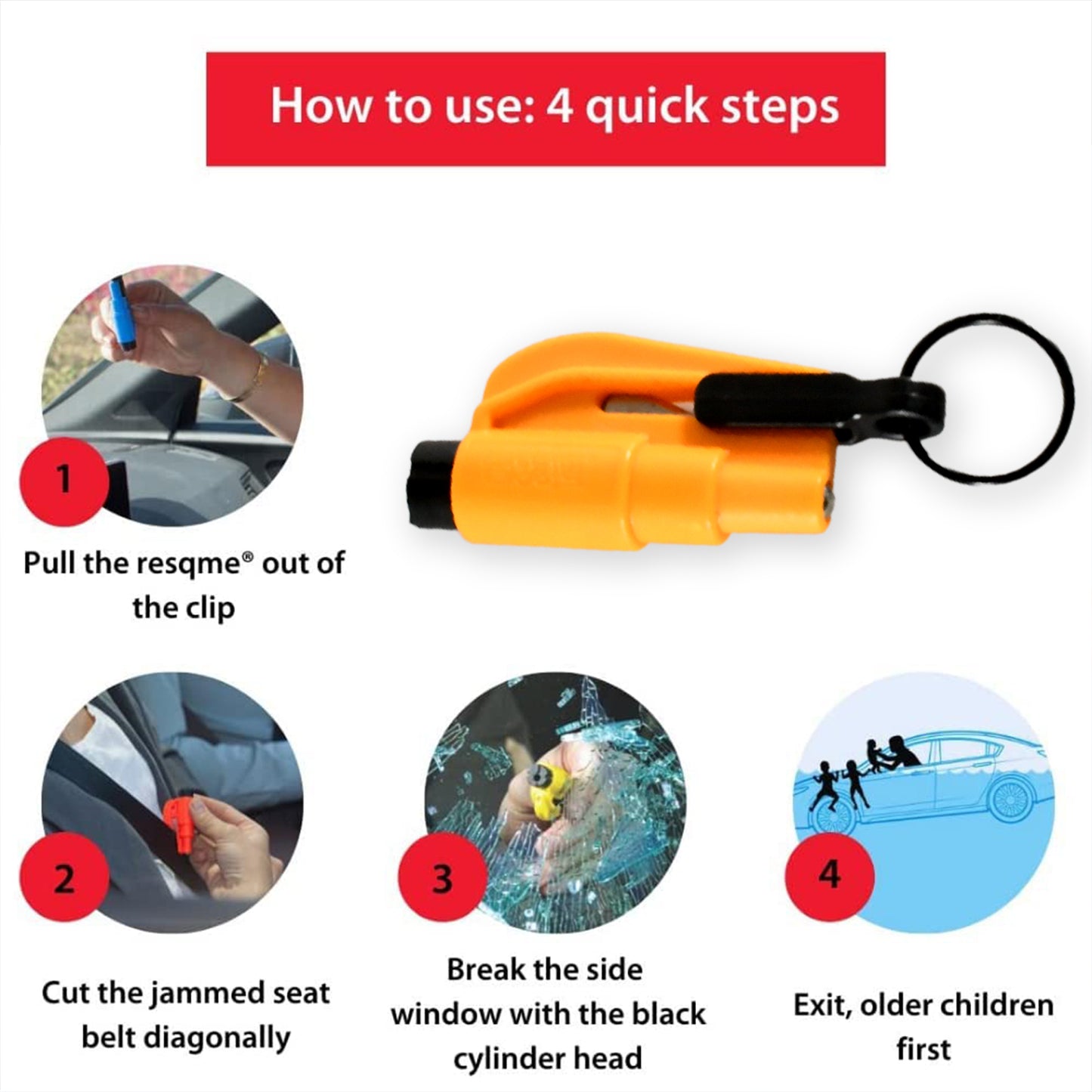 2 In 1 Emergency Safety Cutter With Key Chain Small Portable Handy Emergency Safely Glass Breaking Seat Belt Cutting Keychain Tool