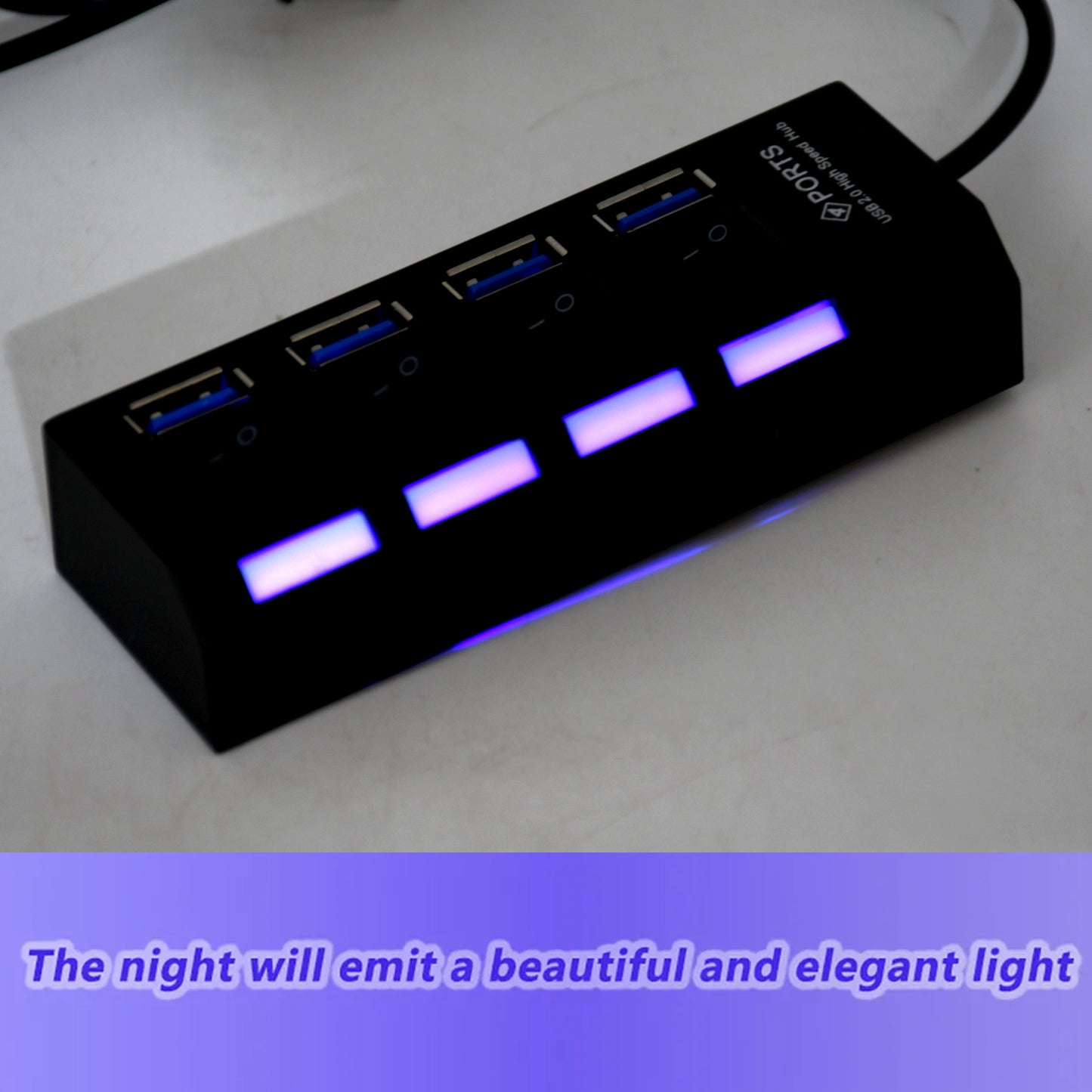 4 Port Usb Hub Usb 2.0 Hub Splitter High Speed With Onoff Switch Multi Led Adapter Compatible With Tablet Laptop Computer Notebook
