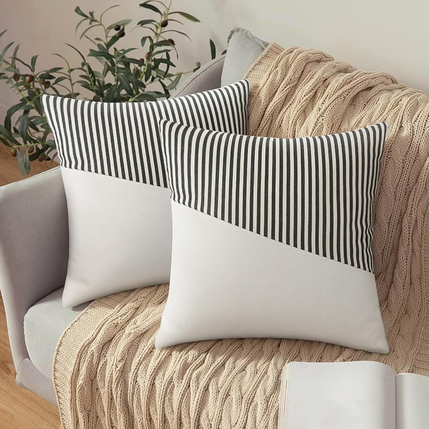 Decorative Pillow Covers Cushion Cases Soft Cotton (26 26 Inch 1 Pair 2 Pc)
