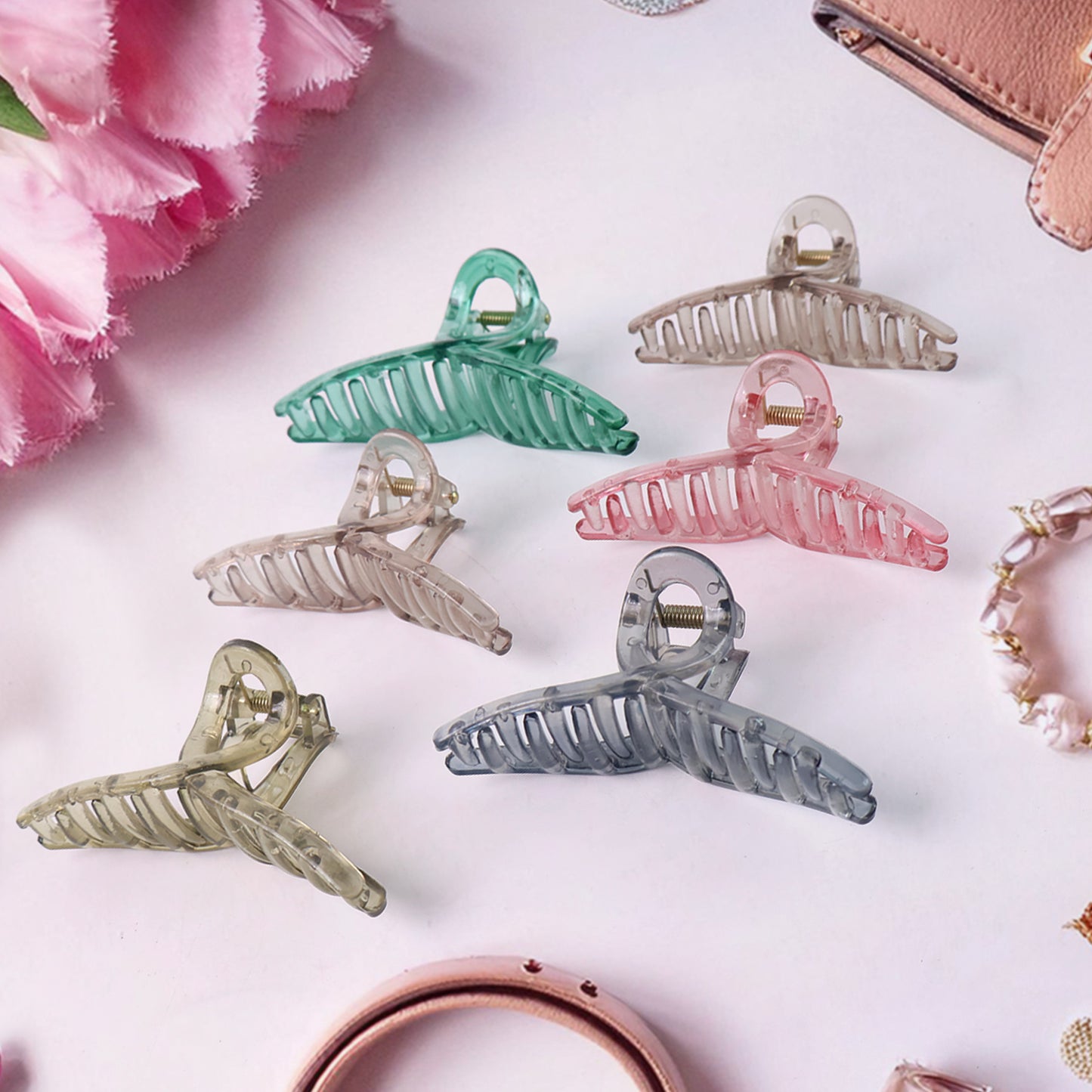 Hairclutcher Clips (Mix Design Multicolor 12 Pc)