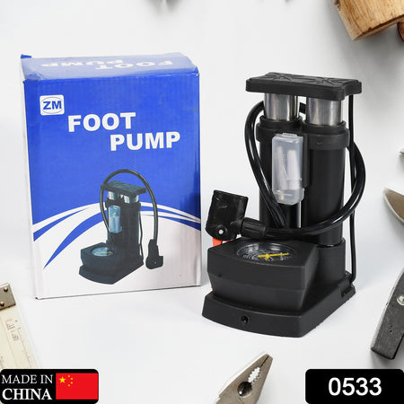 Portable Mini Bike Pumpcycle Pump Foot Activated With Gauge Floor Bicycle Pump Cycle Pump