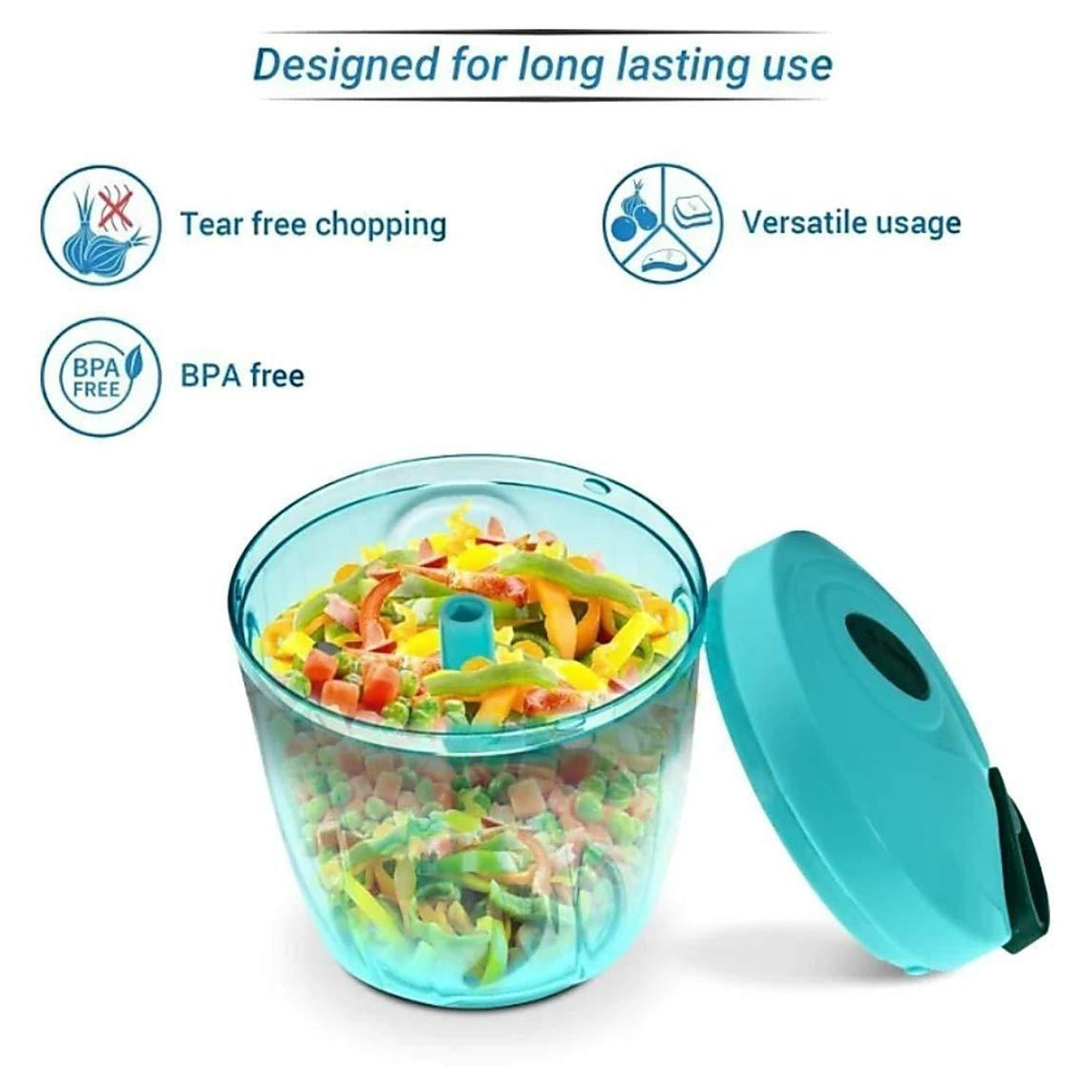 Manual Stainless Steel Compact Extra Sharp Hand Held Vegetable Chopperslicer With 5 Blades (750 Ml)