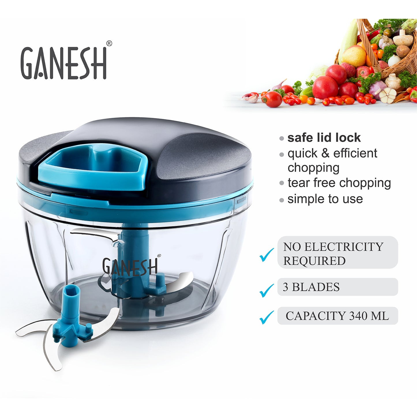 Ganesh Wonder Chopper Grey (470Ml)