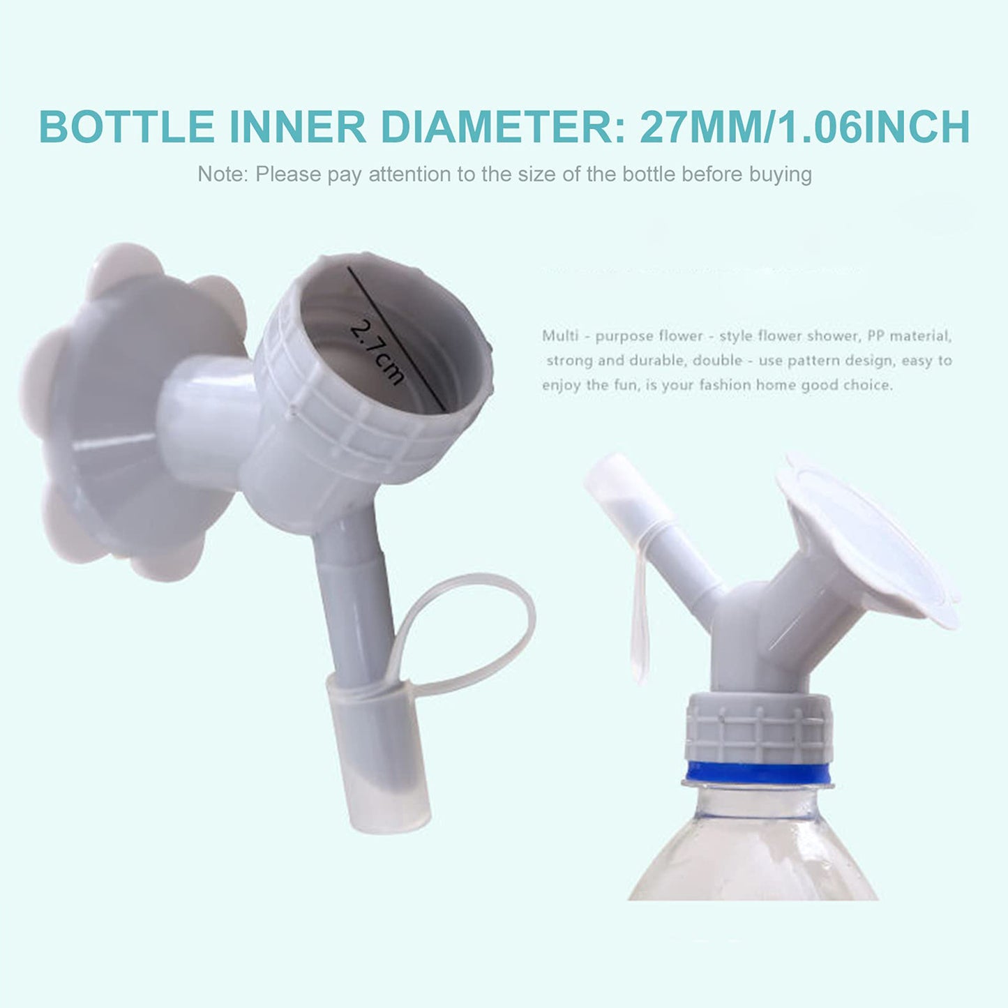 2 In 1 Bottle Cap Sprinkler Dual Head Bottle Watering Spout Double Ended Bottle Watering Nozzle Watering Can Nozzle For Indoor Seedlings Plant Garden Tool