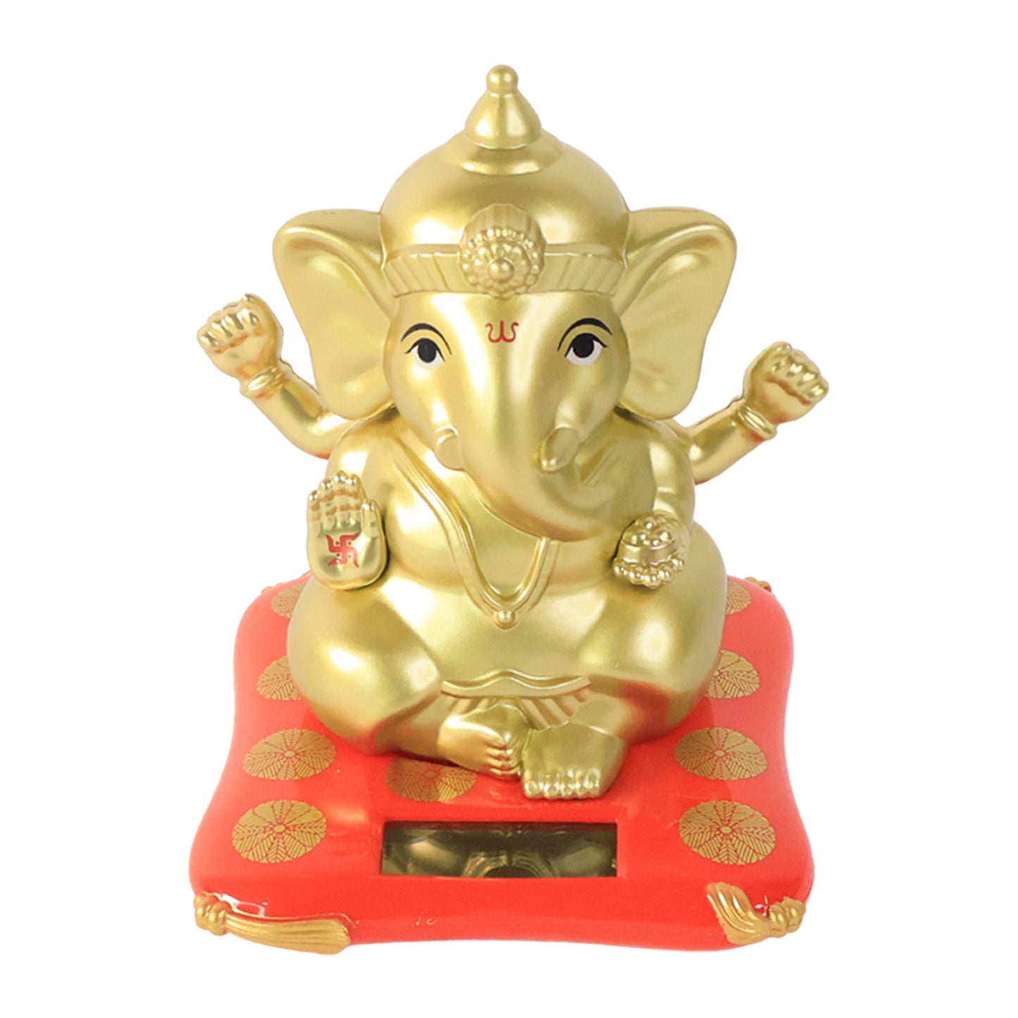 Decorative Religious Large Lord Ganesha Idol With Solar-Powered Base (1 Pc)
