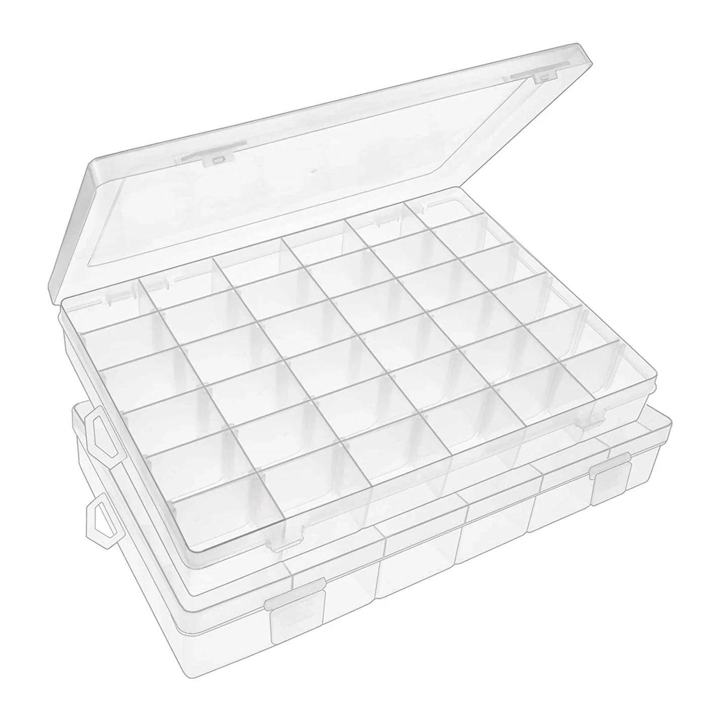 36 Grids Clear Plastic Organizer Jewelry Storage Box With Adjustable Dividers Transparent Organizer Box (1Pc)