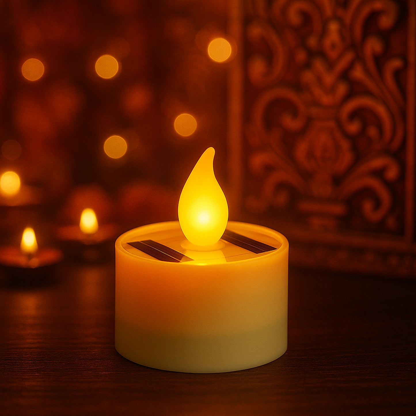 Solarpowered Led Flameless Candle Light (1 Pc)