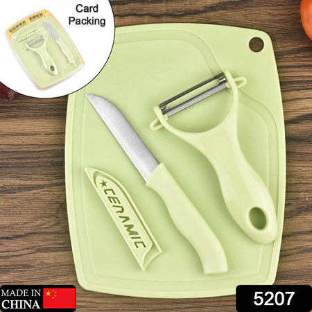 Plastic Kitchen Peeler - Green Classic Stainless Steel 3-Piece Knife Set Combo
