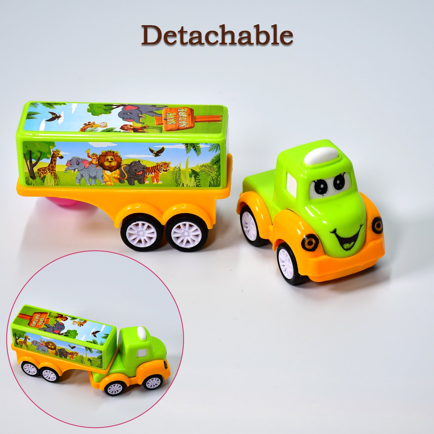 Small Green And Yellow Toy Truck.