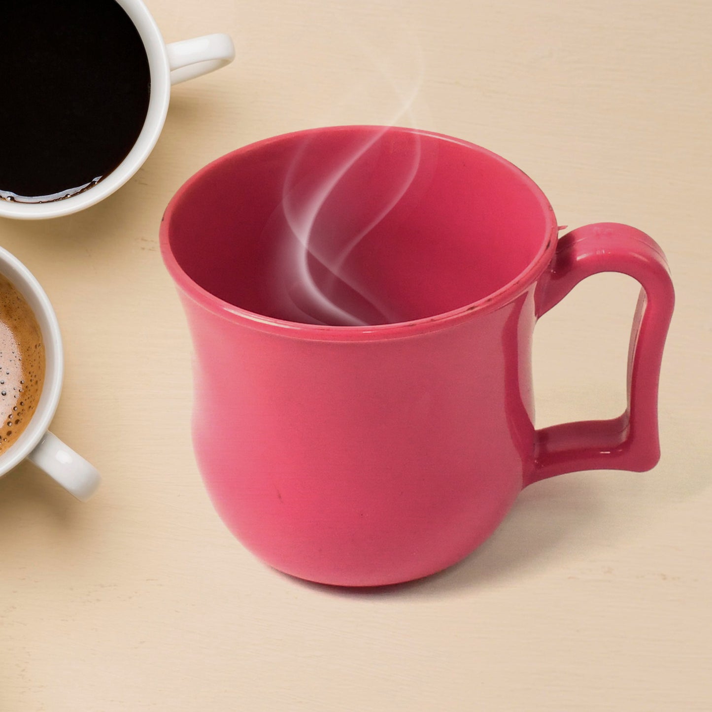 Premium Plastic Coffee Tea Cups Mug With Handle (1 Pc Loose Mix Color)