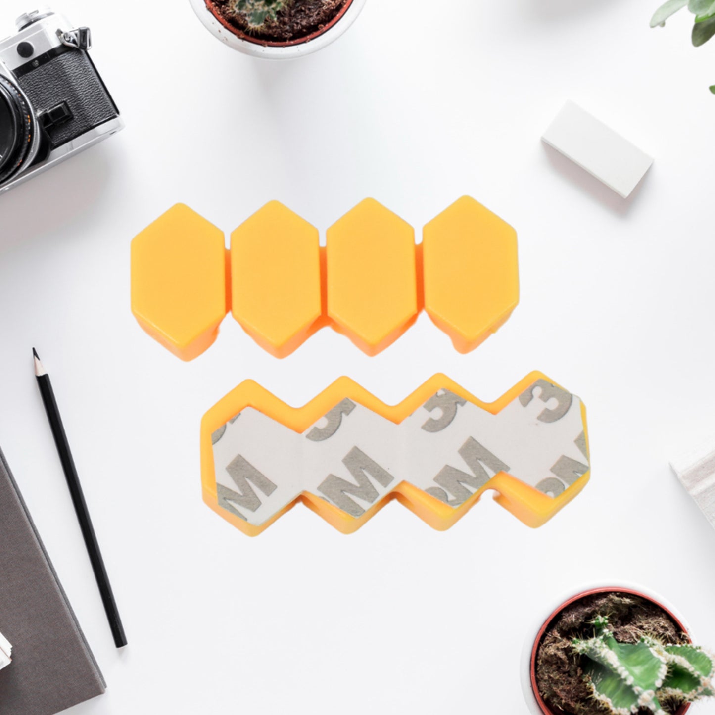 Selfadhesive Hooks For Cable Clips Desktop Cable Organizer (6 Pcs Set Mix Design)