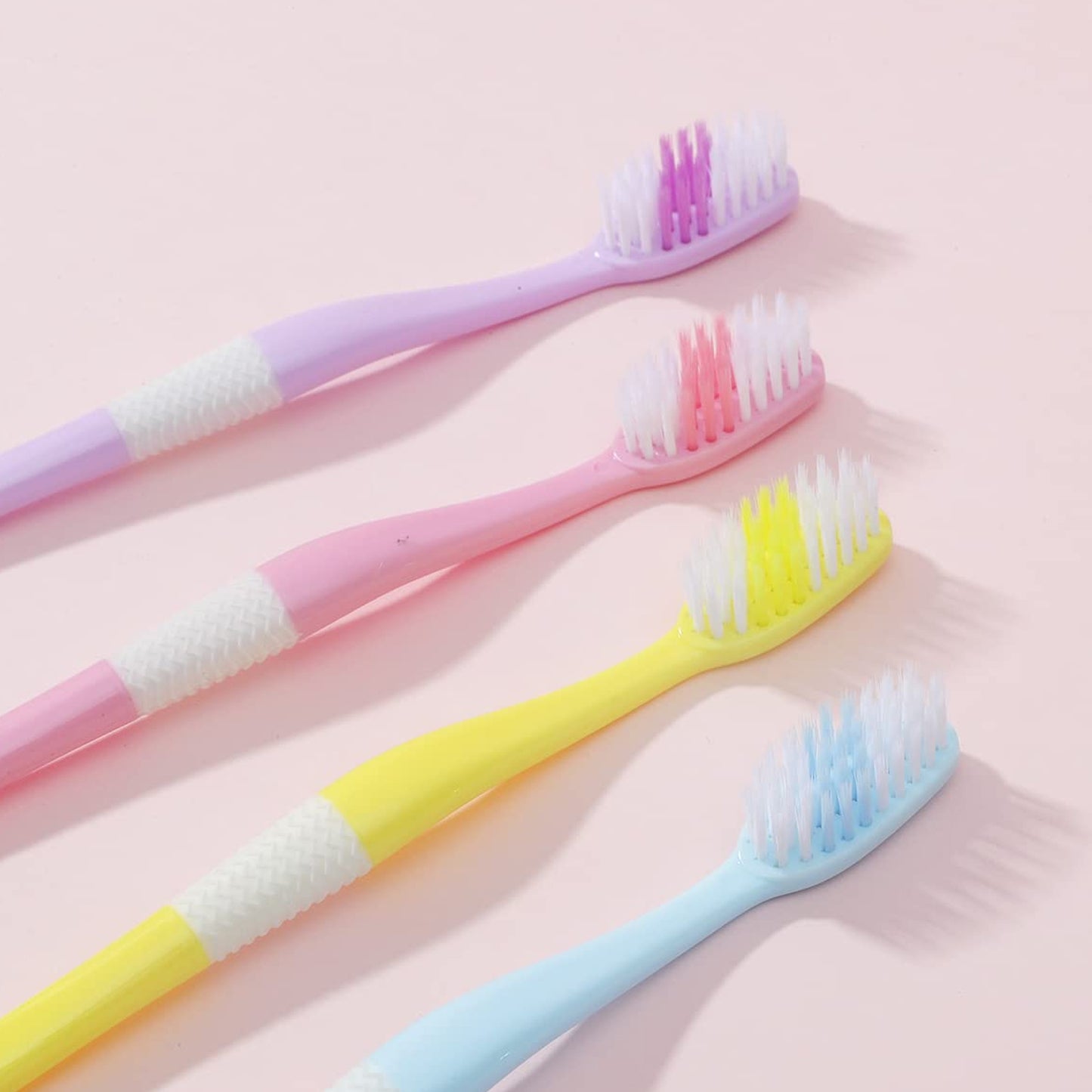 2-In-1 Tooth Brush With Tongue Scraper Soft Bristle Long Handle (8Pcs) Soft Toothbrush