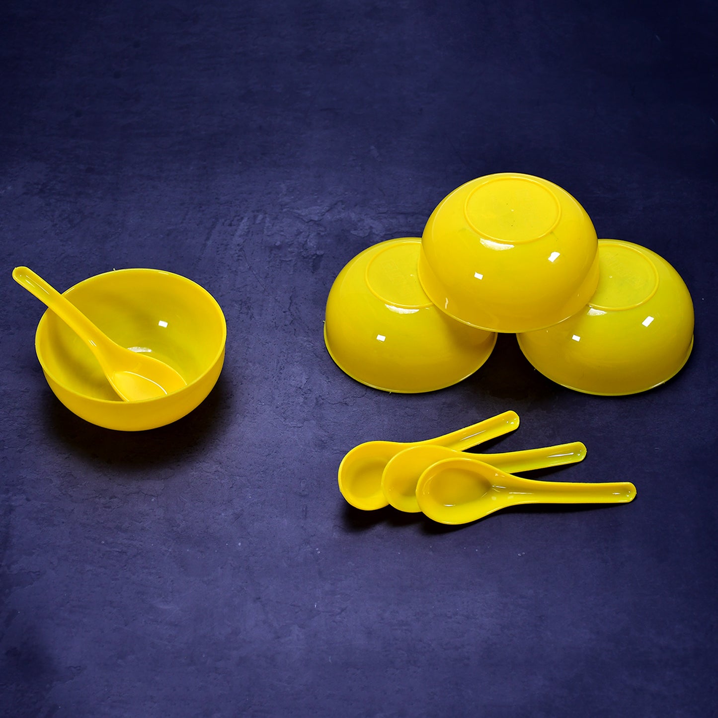 Soup Bowl Spoon Set Plastic For Kitchen Home Use