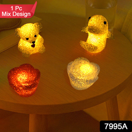 Mix Design Multi Shape Small Light Lamps Led Shape Crystal Night Light Lamp (1 Pc )