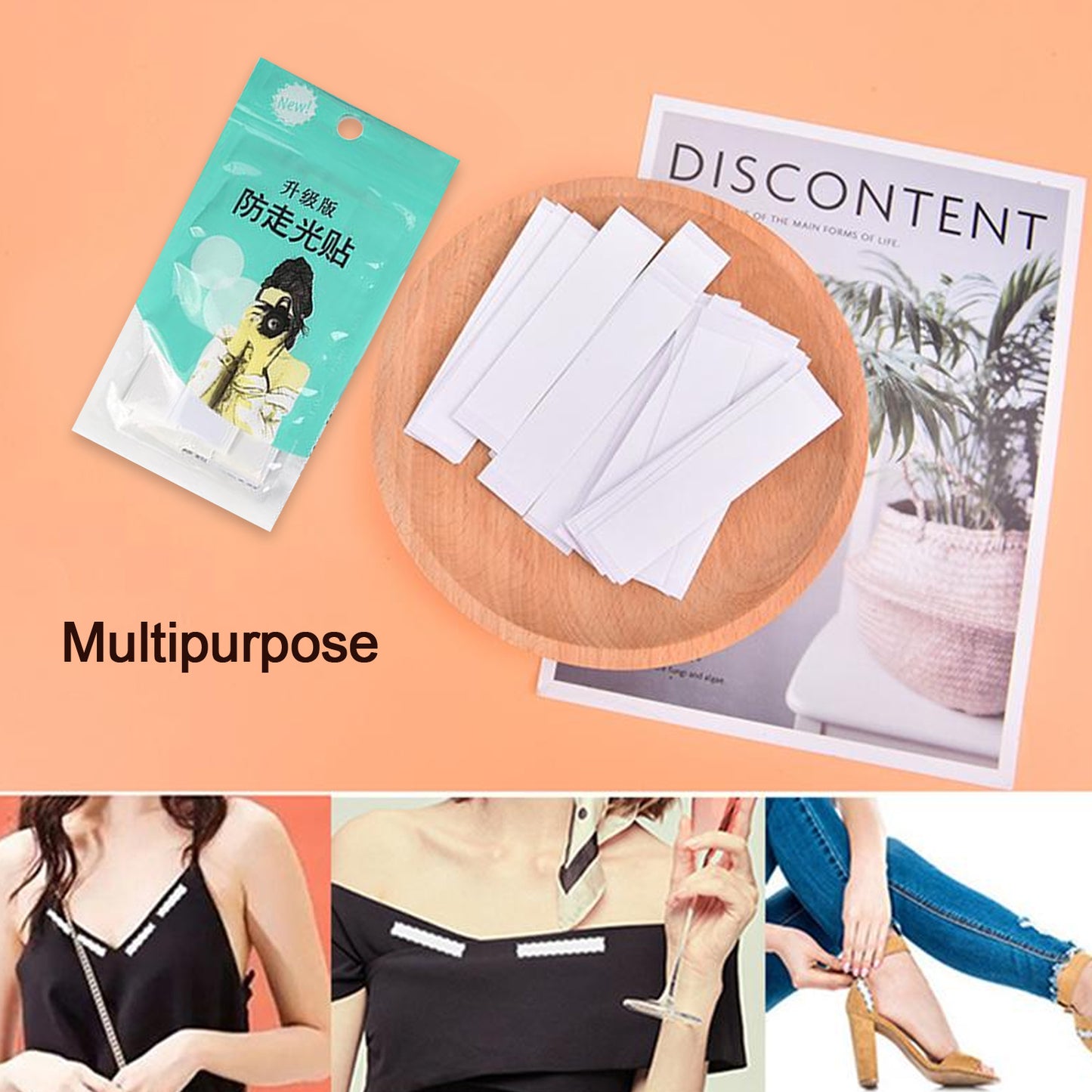 Waterproof Anti-Skid Disposable Double Sided 36 Adhesive Transparent Clear Medical Tape For Lingerie