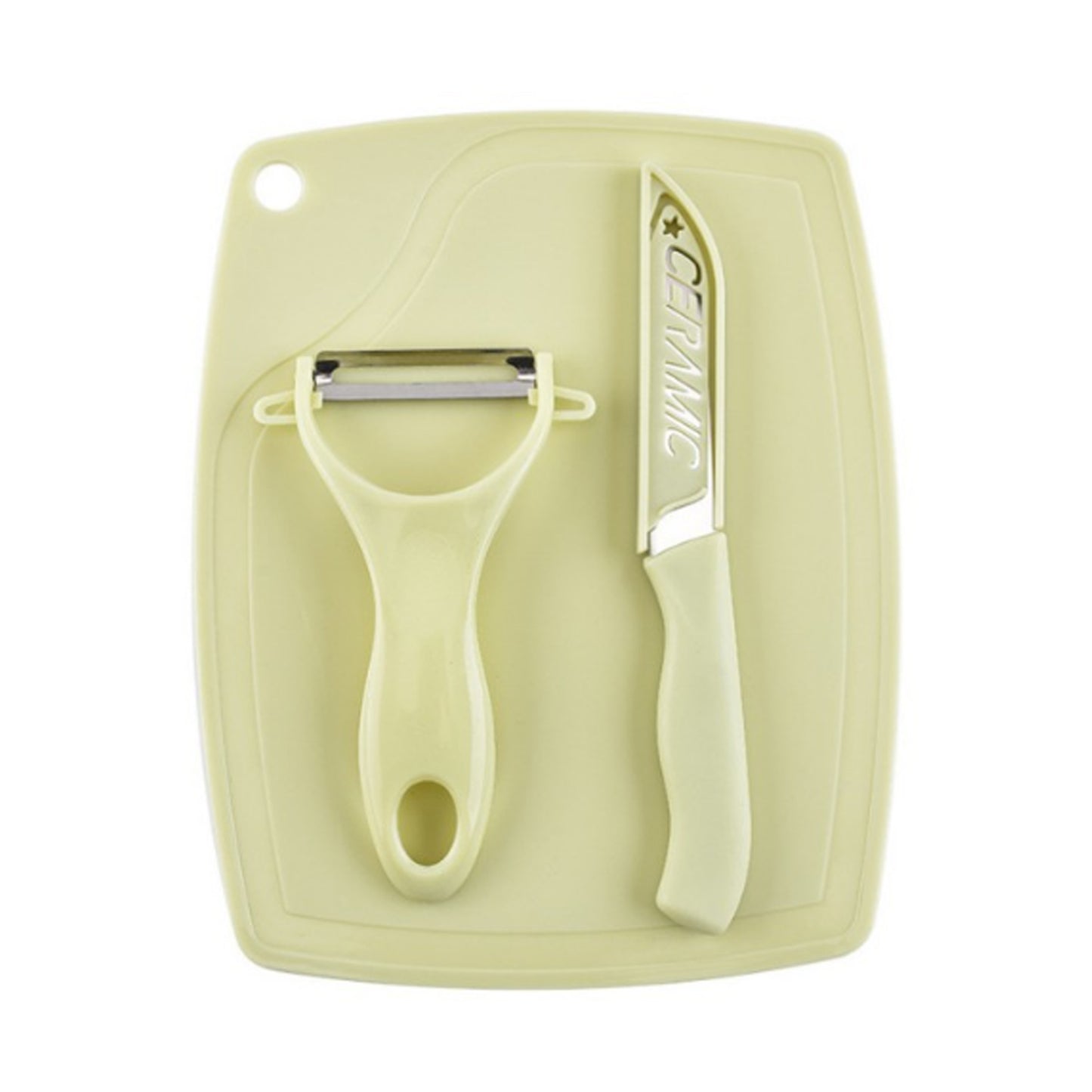 Plastic Kitchen Peeler - Green Classic Stainless Steel 3-Piece Knife Set Combo