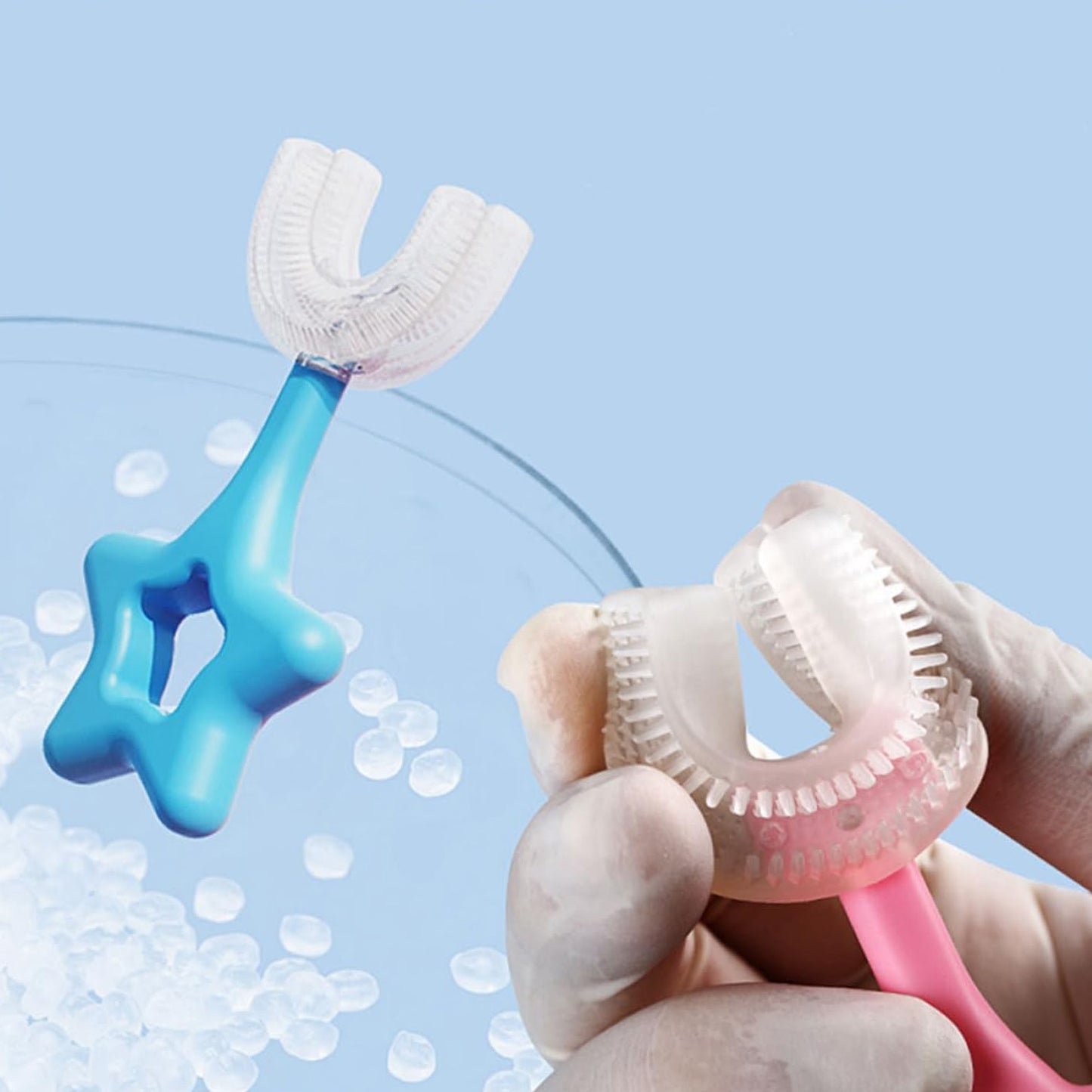 Staru-Shape Silicone Manual Toothbrush (1 Pc)