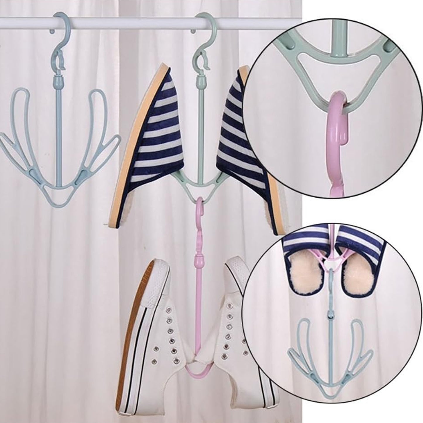 Shoes Drying Hanger Rotatable Shoe Hanging Racks For Balcony Closet (1Pc)