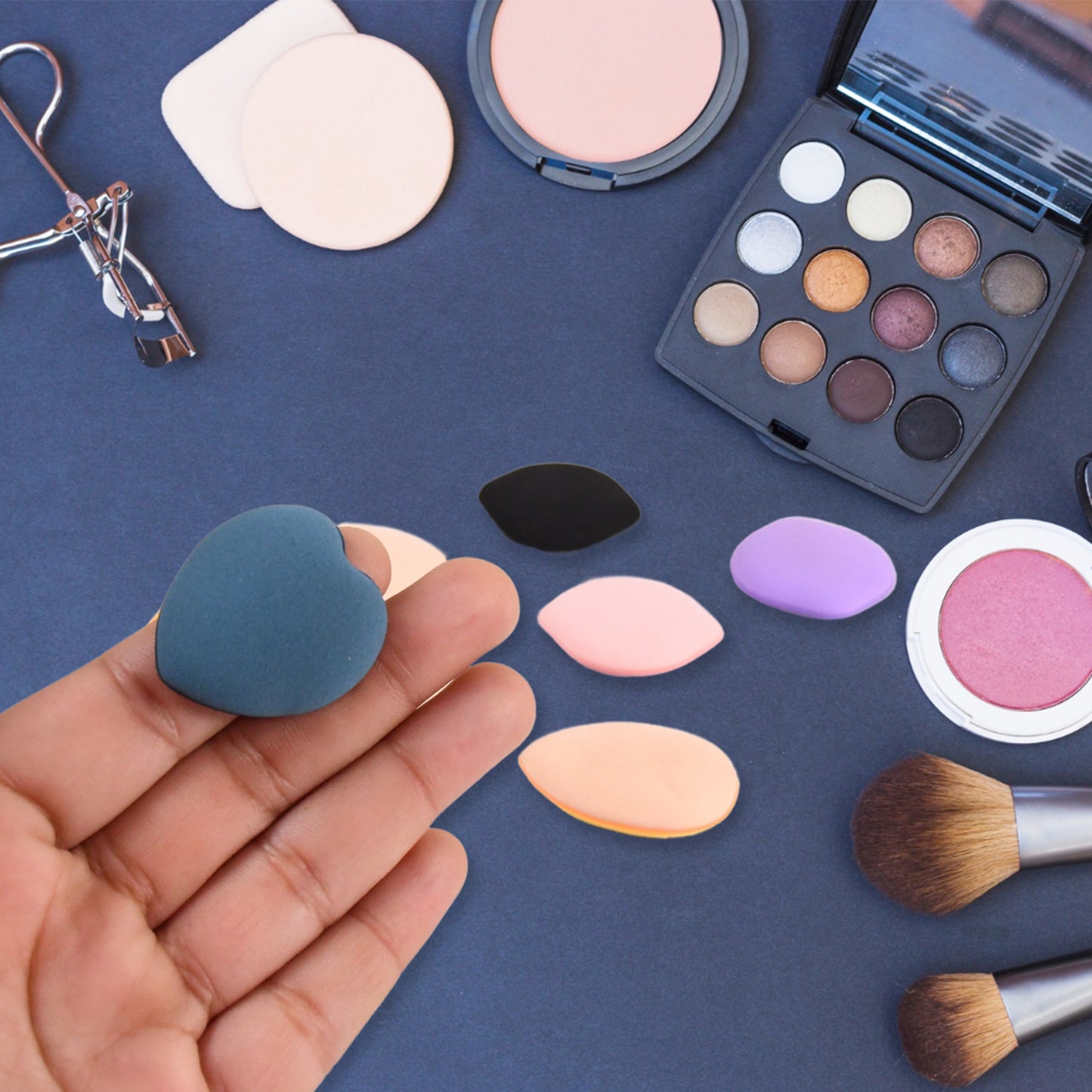 Minifinger Makeup Powder Puff (Multicolour 8 Pcs Set)