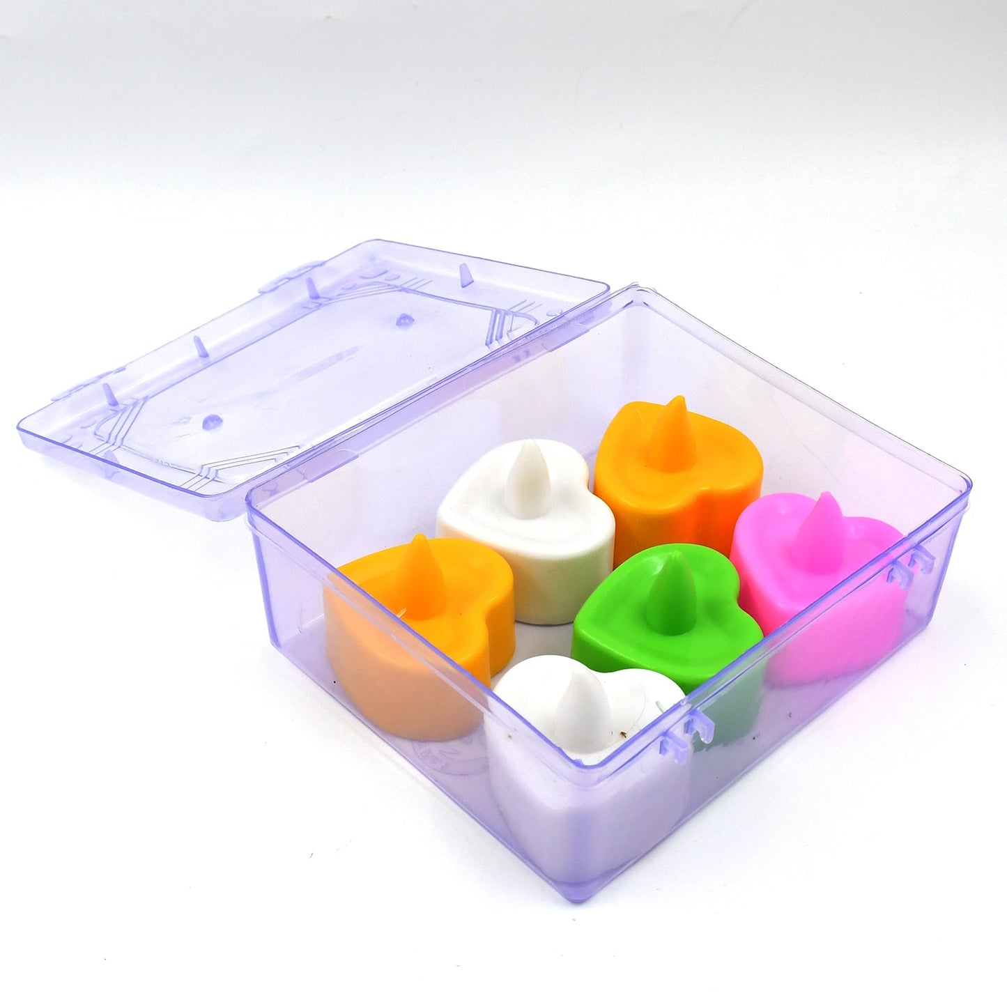 Led Tealights Smokeless Plastic Decorative Candles (Pack Of 6 Multicolor)
