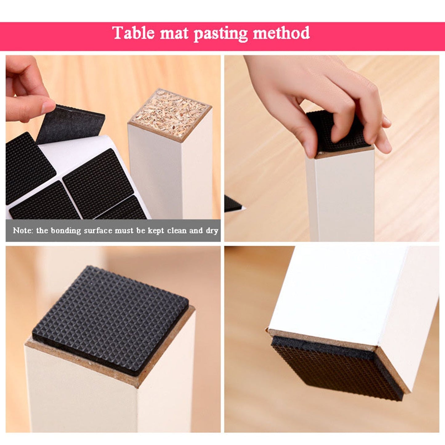 28 Pc Rubber Furniture Pads Self Sticking Non Slip Furniture Noise Insulation Pads