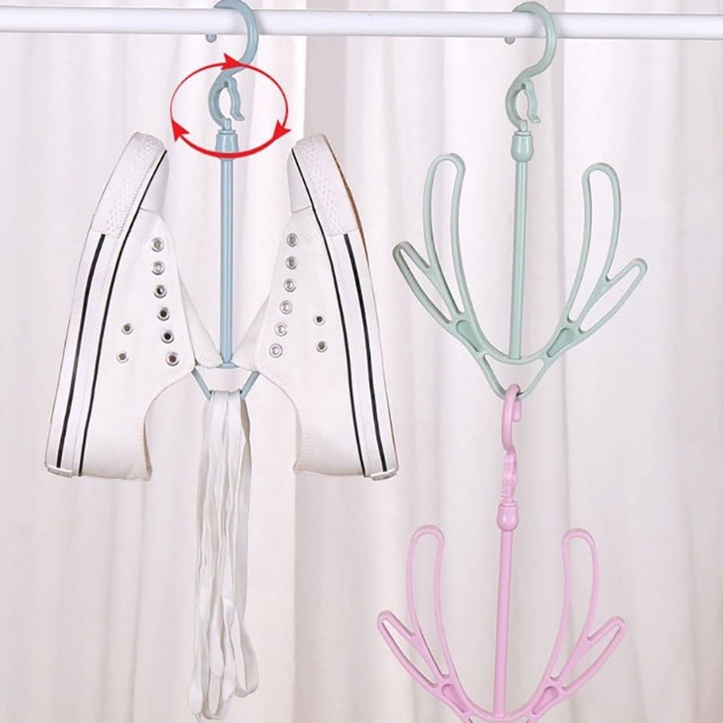 Shoes Drying Hanger Rotatable Shoe Hanging Racks For Balcony Closet (1Pc)