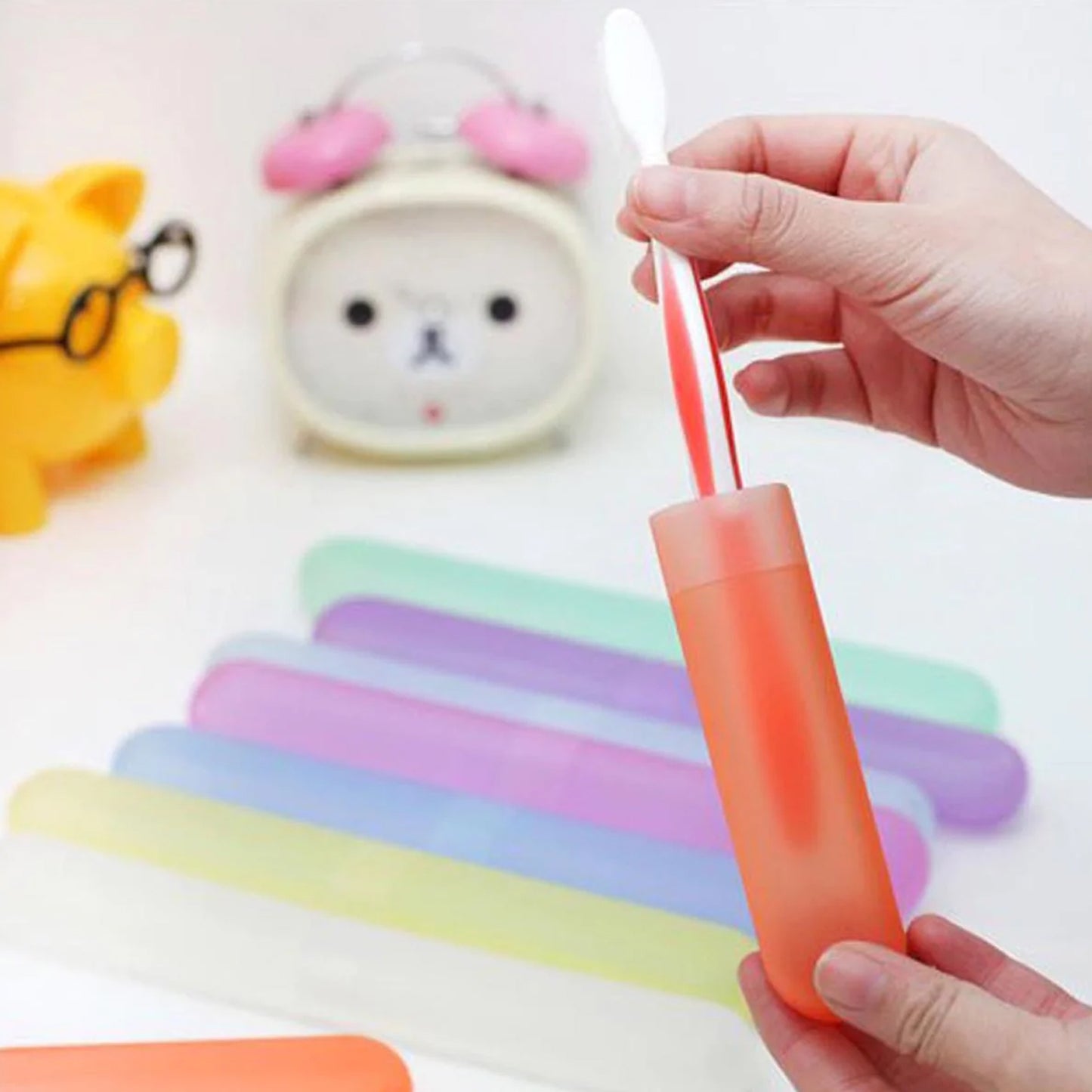 6Pc Plastic Toothbrush Cover Anti Bacterial Toothbrush Container- Tooth Brush Travel Covers Case Holder Cases