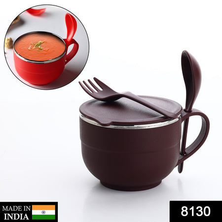 Noodles Soup Bowl With Spoon And Fork Handle Spoon Holder Stainless Steel Bowl And Spoon Set Stainless Steel Storage