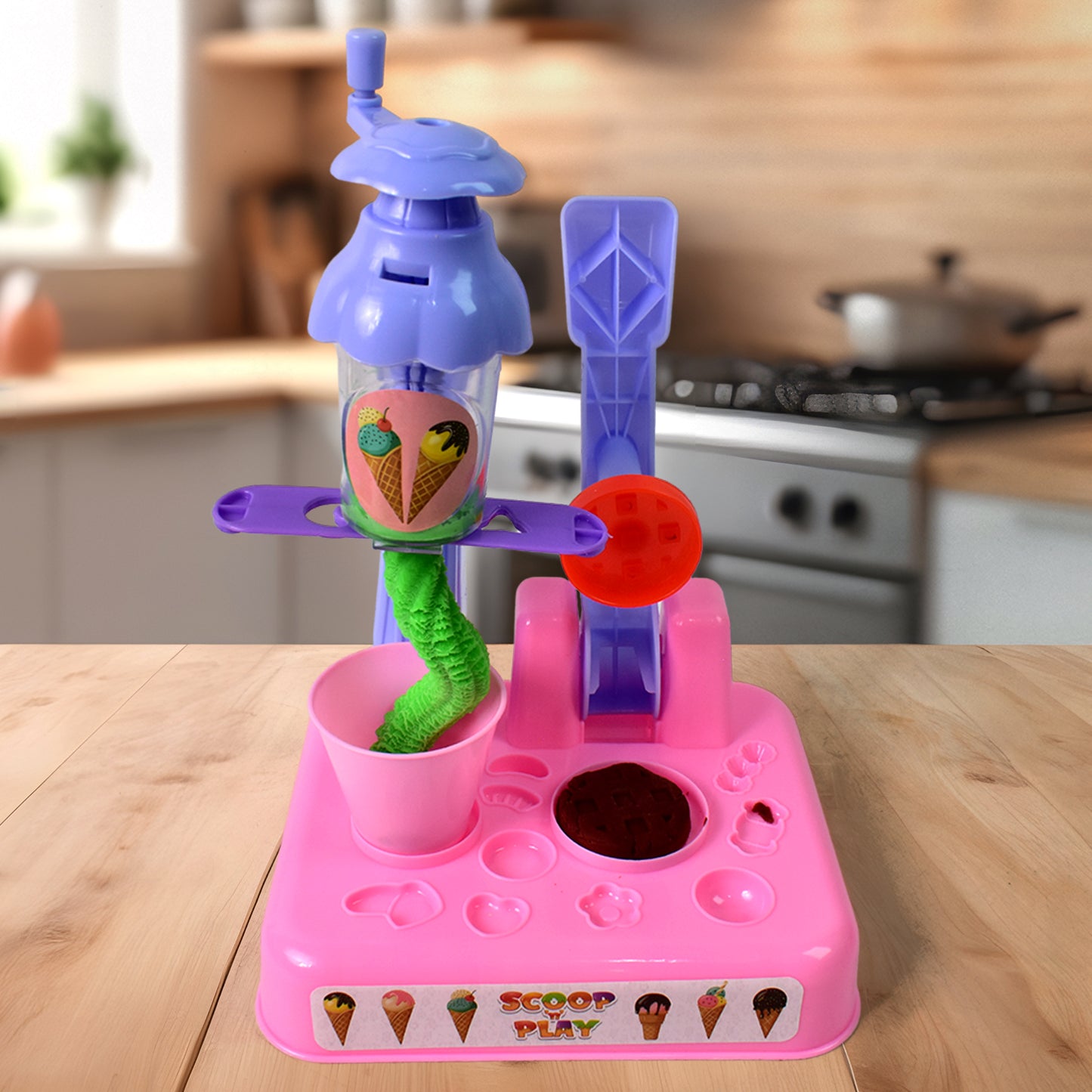 Scoopand Play Set Color Dough For Kids Play Toys Ice Cream Maker Machine (36 Pcs Set)