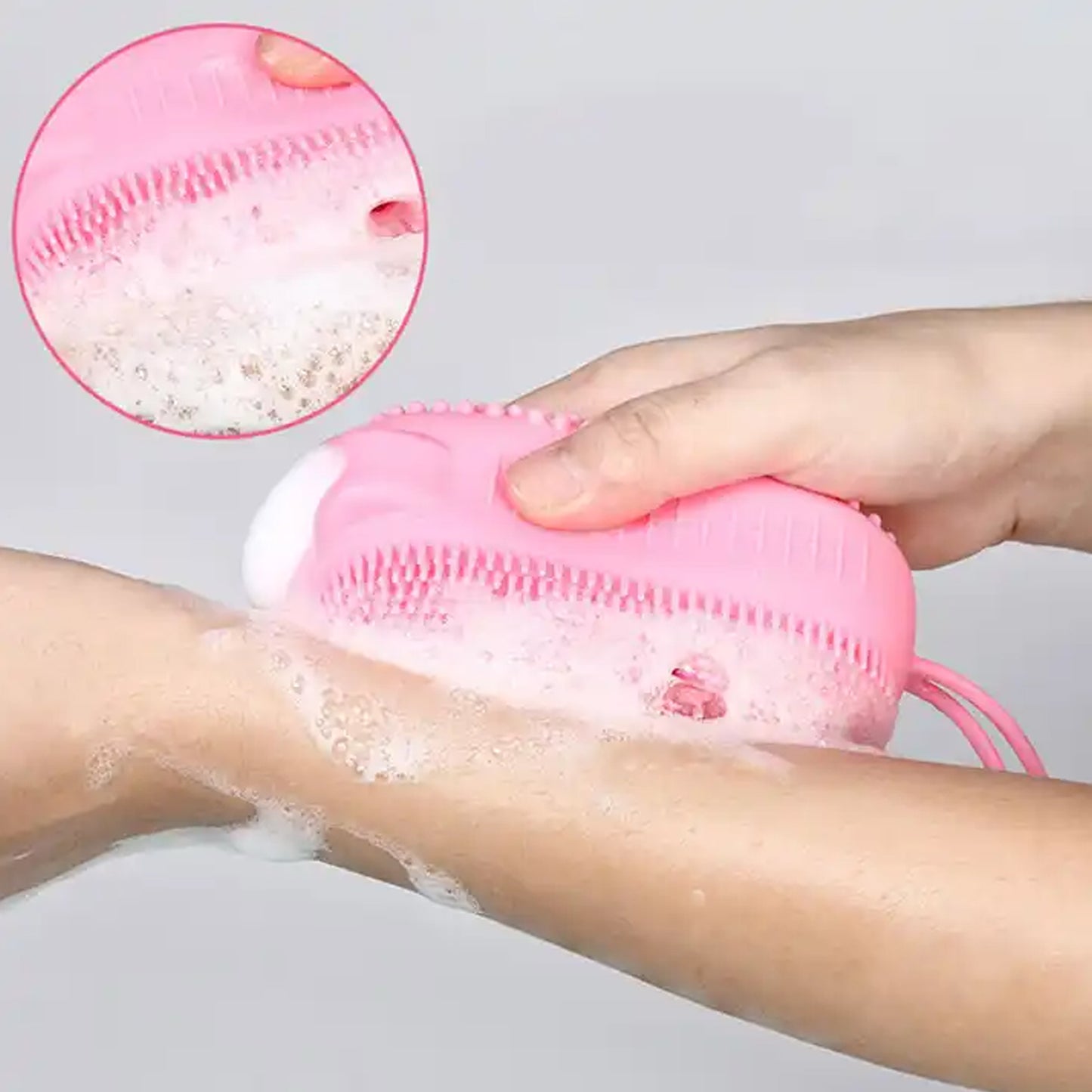 Silicone Super Soft Silicone Bath Brush Double-Sided Body Scrubber Brush For Deep Cleasing Exfoliating Ultra-Soft Scrubber(1 Pc)