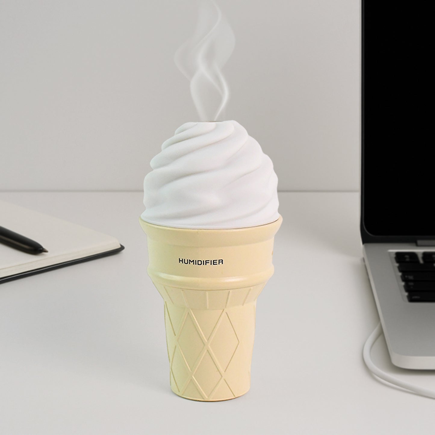 Ice Cream Cone Shape Air Freshener Humidifier (1Pc Cream Color)
