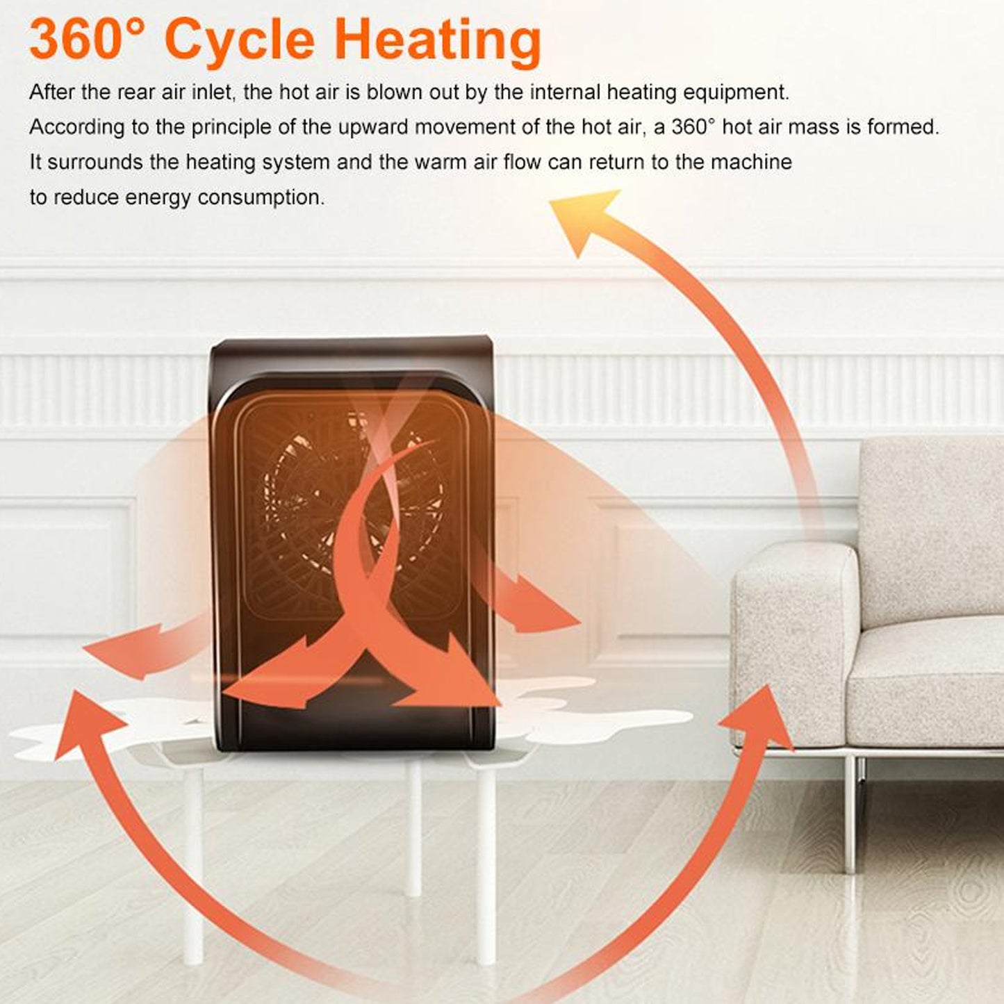 Room Heater 220V Brown Box Heater For Office Bedroom Use Heater