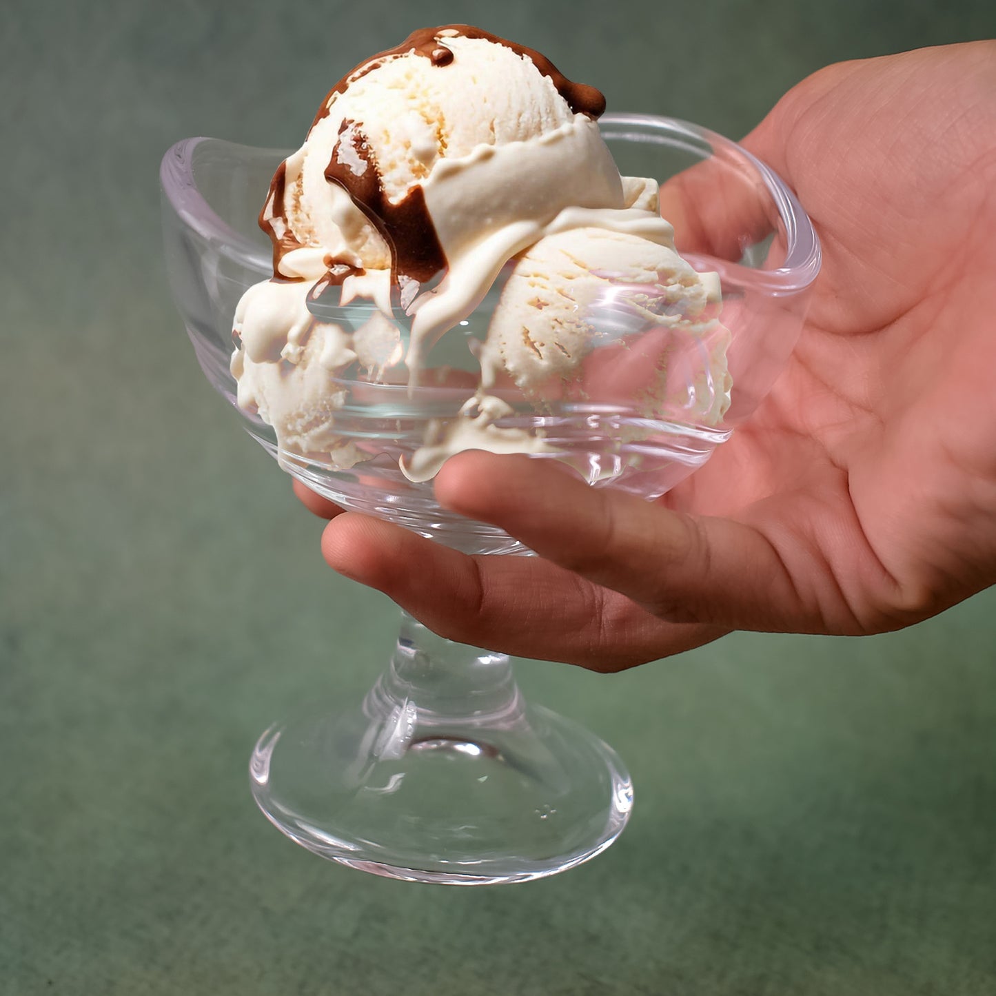 Glassfooted Dessert Bowl Ice Cream Cup (2 Pcs Set)