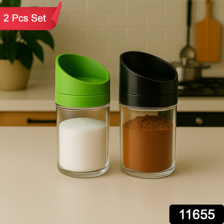 Apexslant-Lid Kitchen Storage Jar Set (2 Pc)