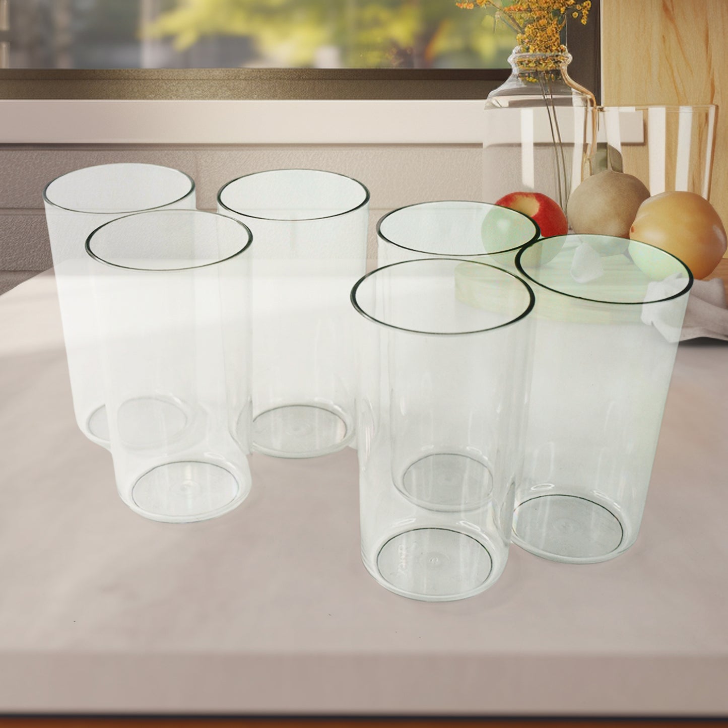 Apexclear Plastic Tumbler Glass Set 6-Piece Unbreakable